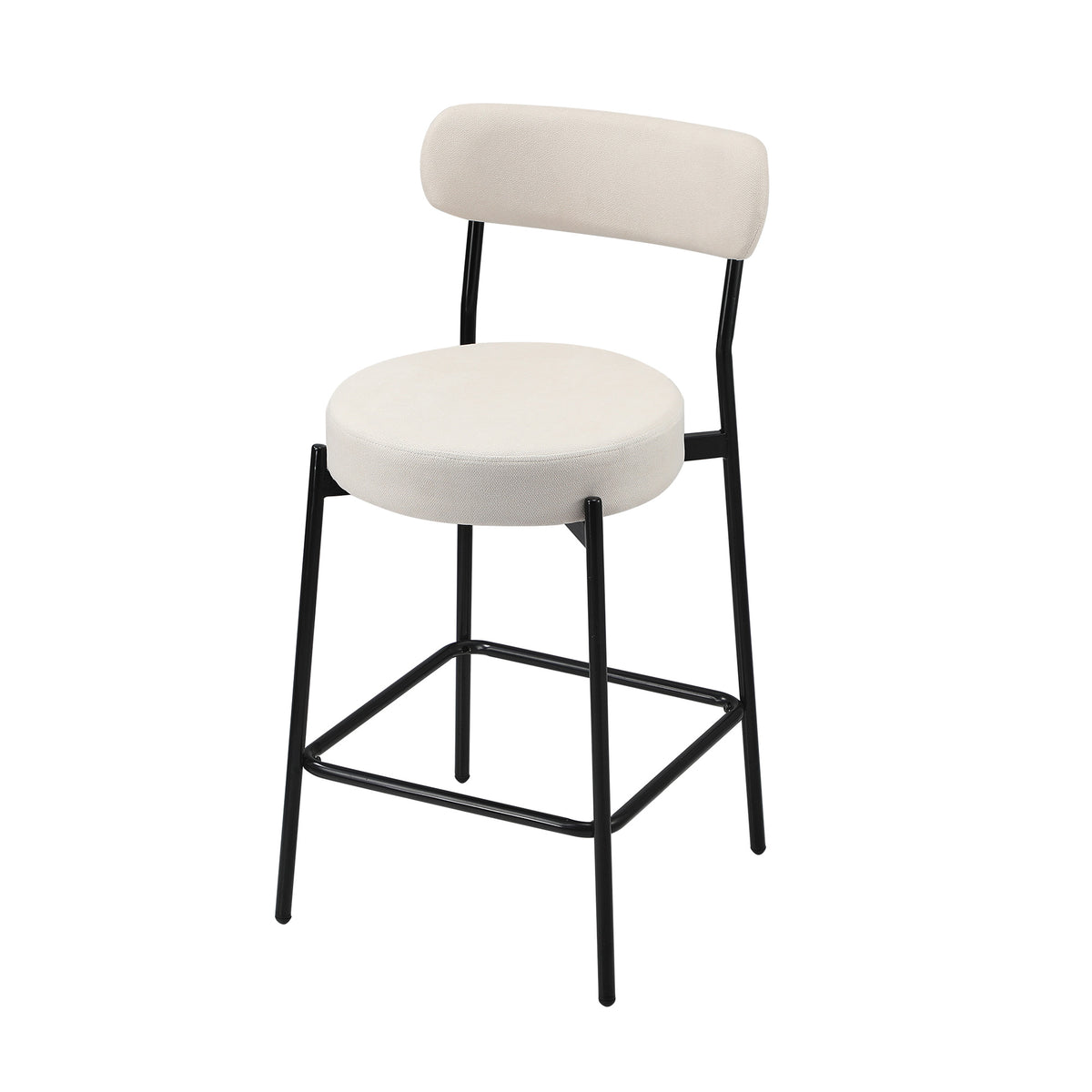 Oikiture 2x Bar Stools Kitchen Dining Chairs Counter Stool Beige - Sunyee