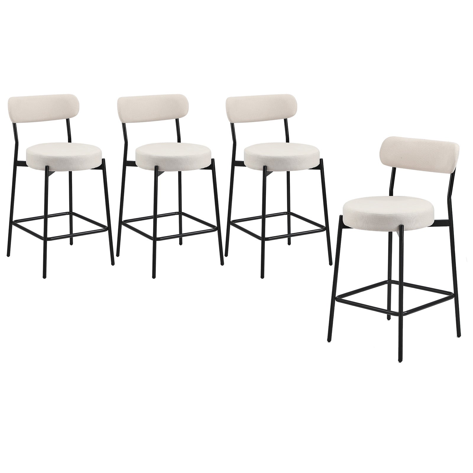 Oikiture Bar Stools Kitchen Dining Chairs Counter Stool Upholstered x2/x4 - Sunyee
