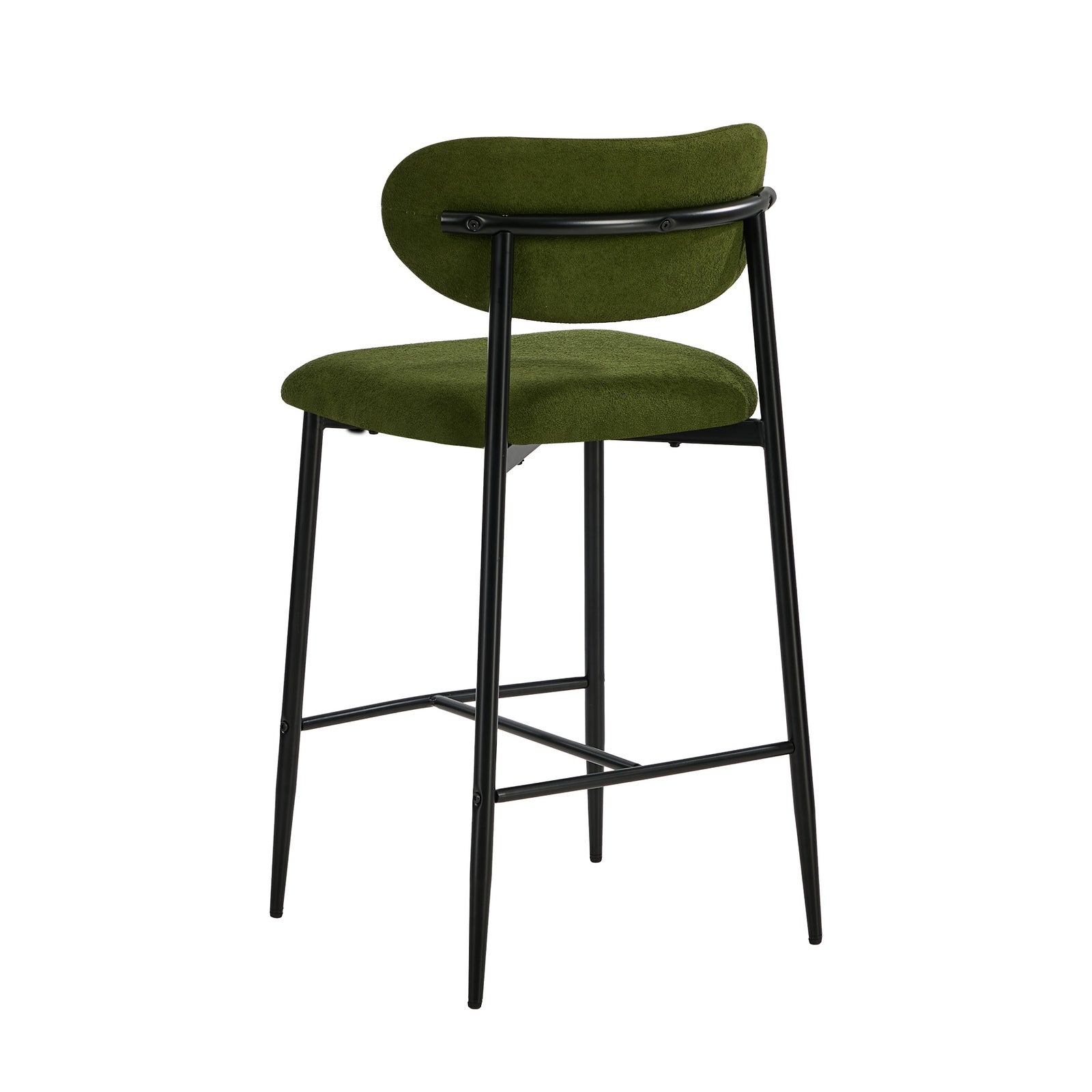 Oikiture 4x Bar Stools Kitchen Stool Counter Chair Fabric Green