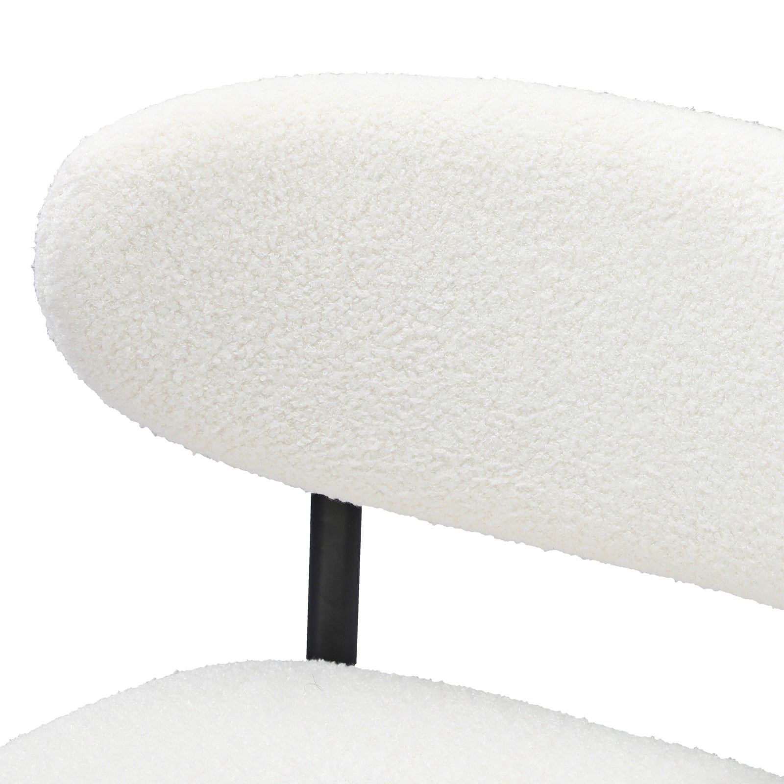 Oikiture 2x Bar Stools Kitchen Stool Counter Chair Boucle Fabric Black - Sunyee