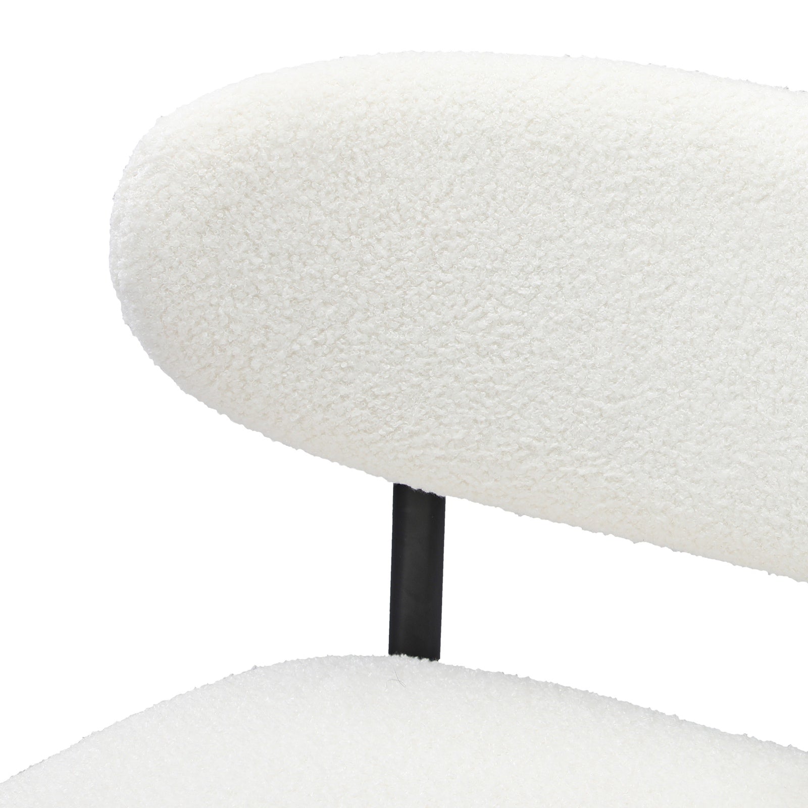 Oikiture 4x Bar Stools Kitchen Stool Counter Chair Boucle Fabric Black - Sunyee