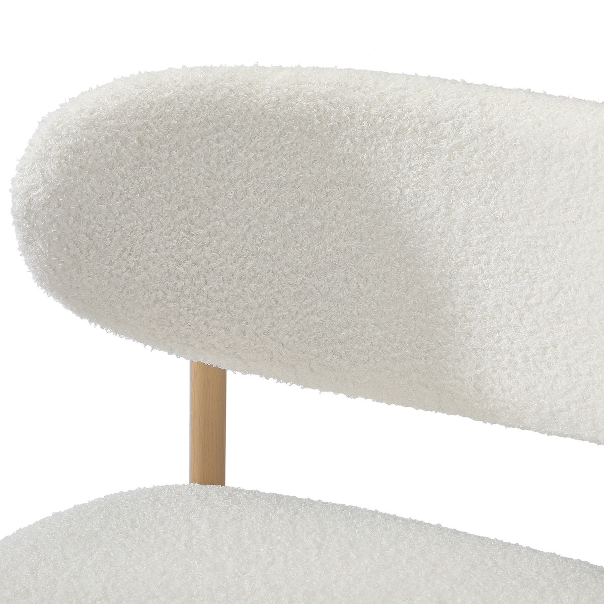 Oikiture 2x Bar Stools Kitchen Stool Counter Chair Boucle Fabric Natural - Sunyee
