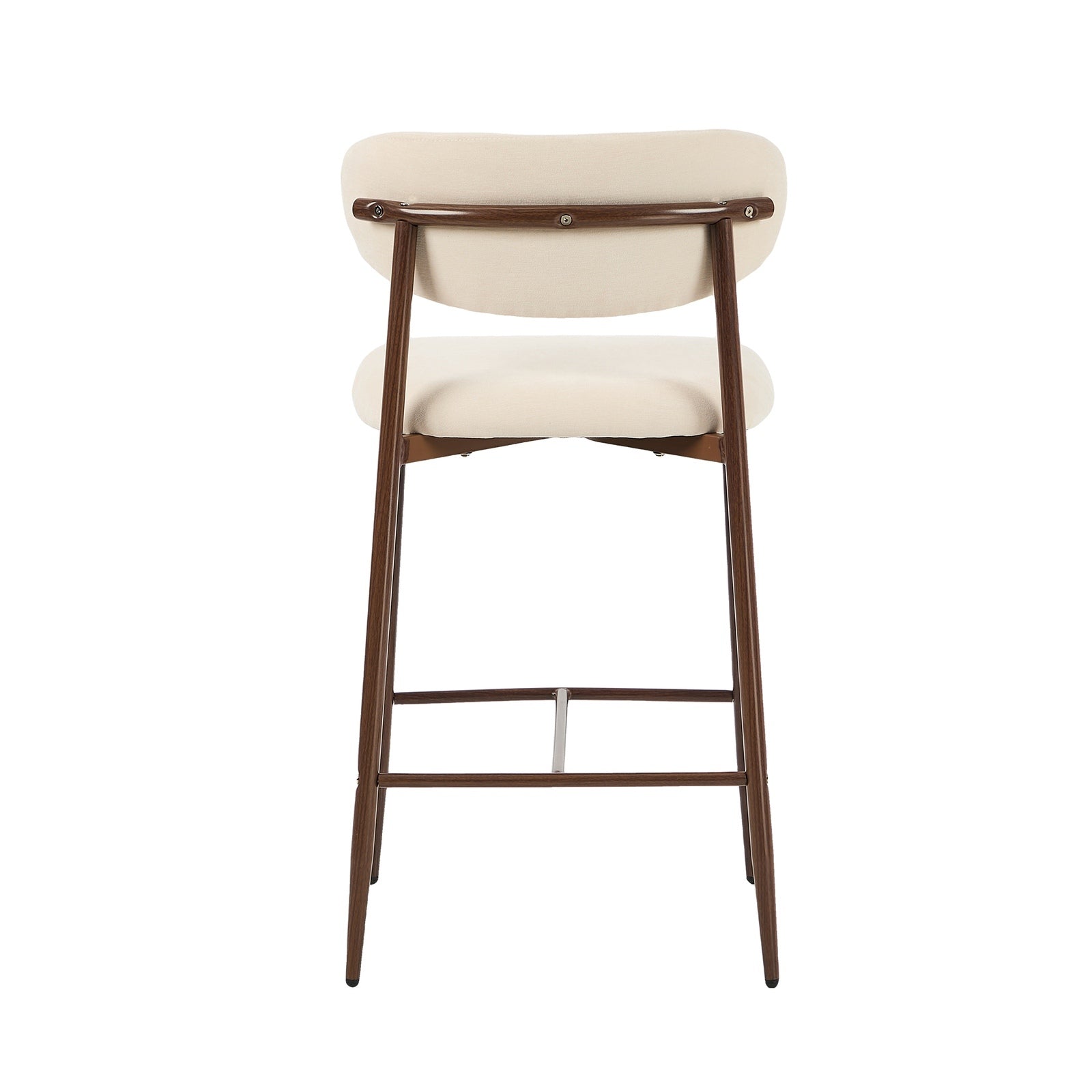 Oikiture 4x Bar Stools Kitchen Stool Counter Chair Boucle Walnut