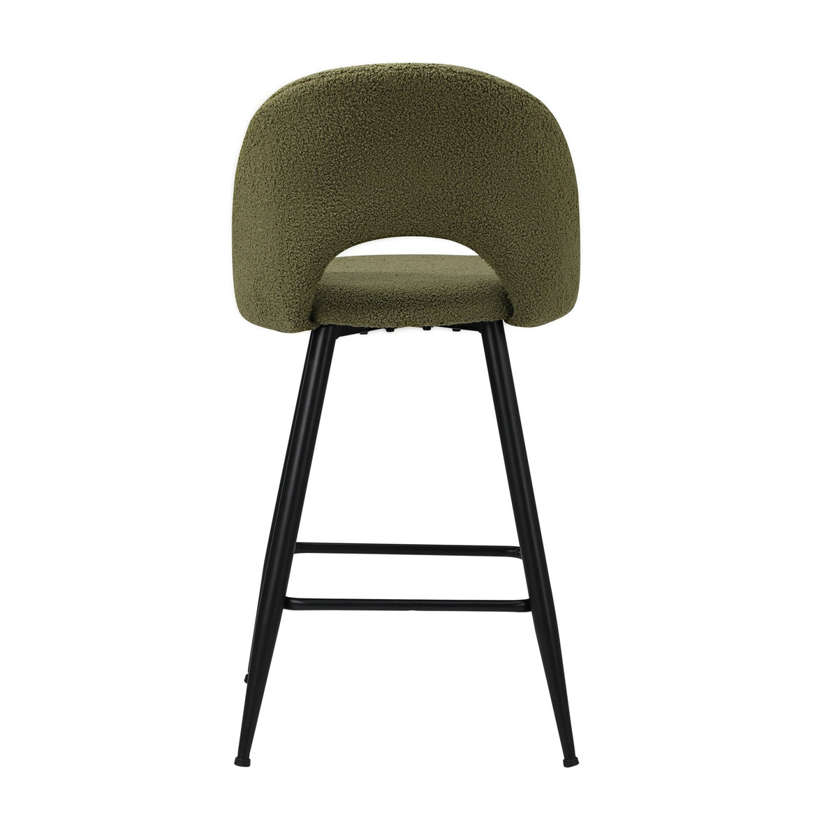 Oikiture 2x Bar Stools Kitchen Counter Stool Dining Chairs Boucle Green HORN