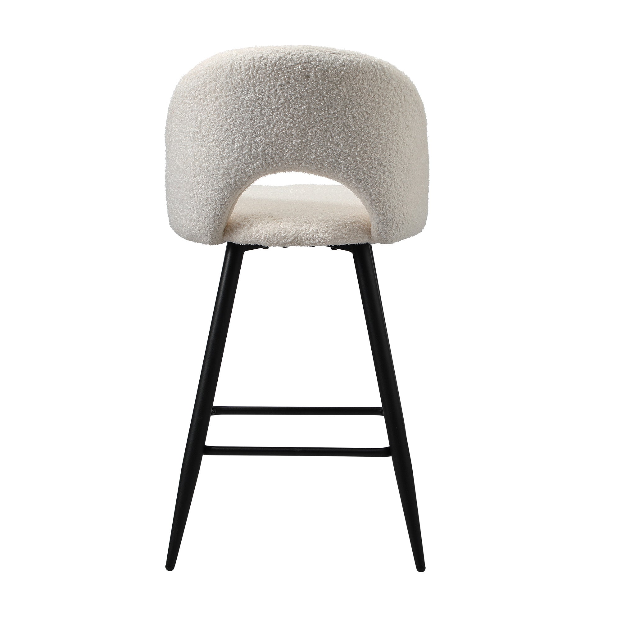 Oikiture 2x Bar Stools Kitchen Counter Stool Dining Chairs Boucle White HORN - Sunyee