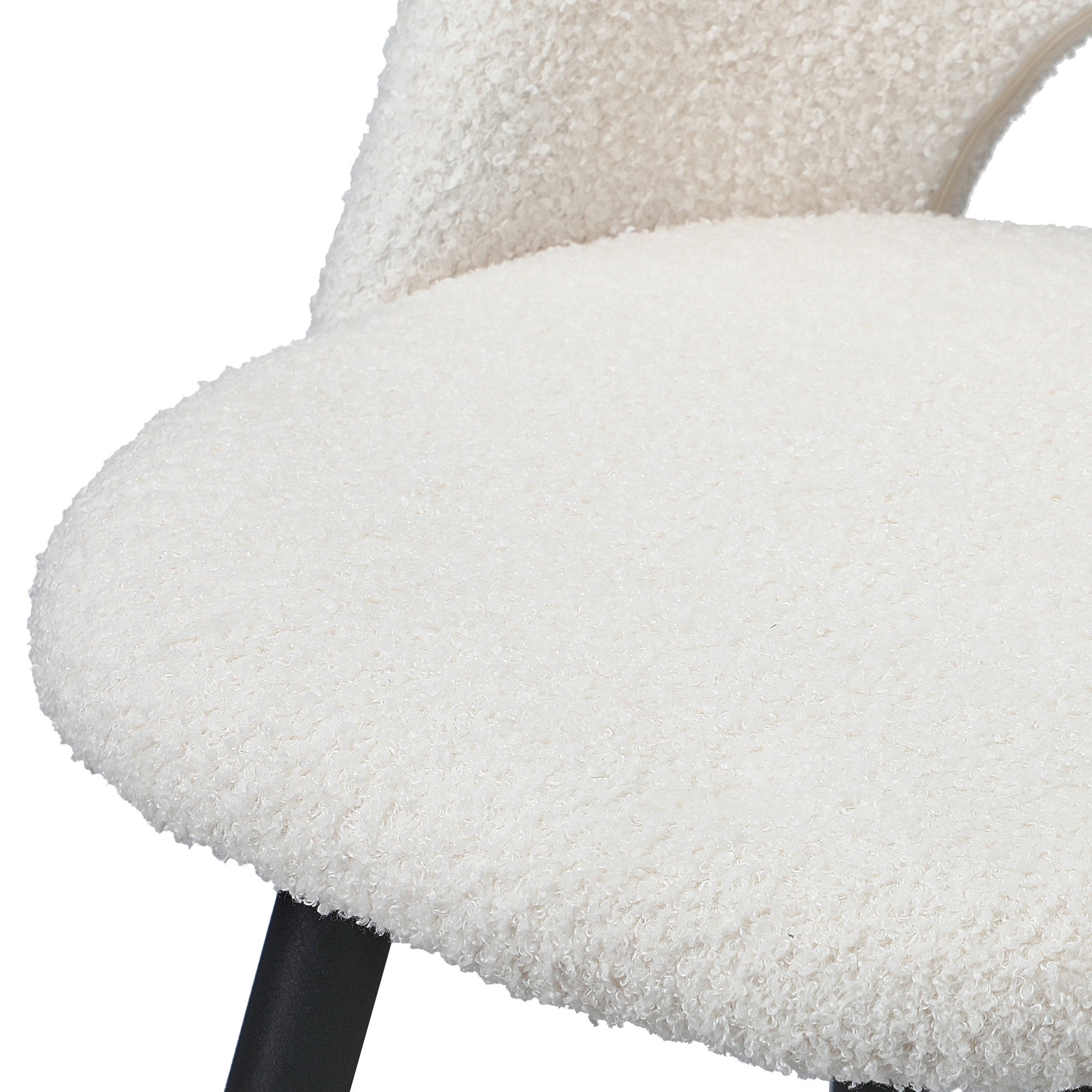 Oikiture 2x Bar Stools Kitchen Counter Stool Dining Chairs Boucle White HORN - Sunyee