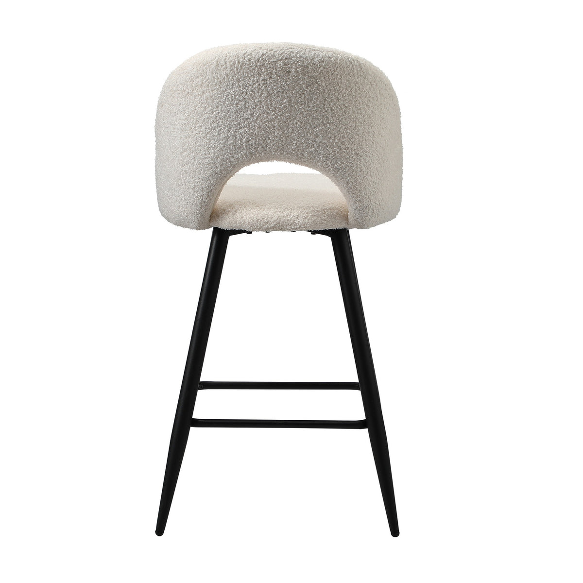 Oikiture 4x Bar Stools Kitchen Counter Stool Dining Chairs Boucle White HORN