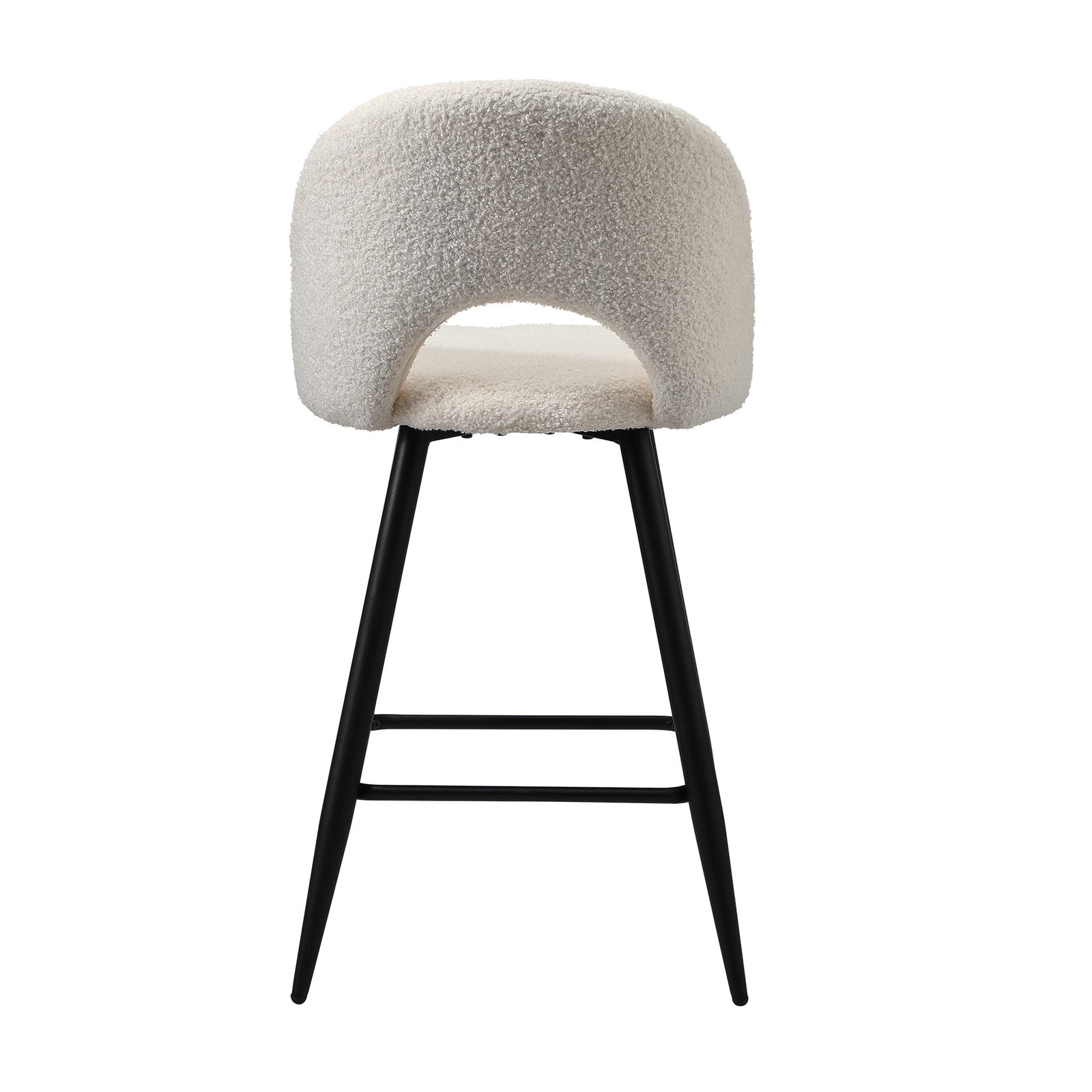 Oikiture 4x Bar Stools Kitchen Counter Stool Dining Chairs Boucle White HORN - Sunyee