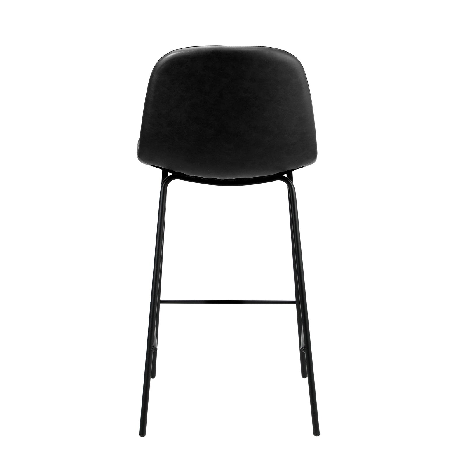 Oikiture 2x Bar Stools Kitchen Dining Chair Counter Stool PU Leather Black - Sunyee