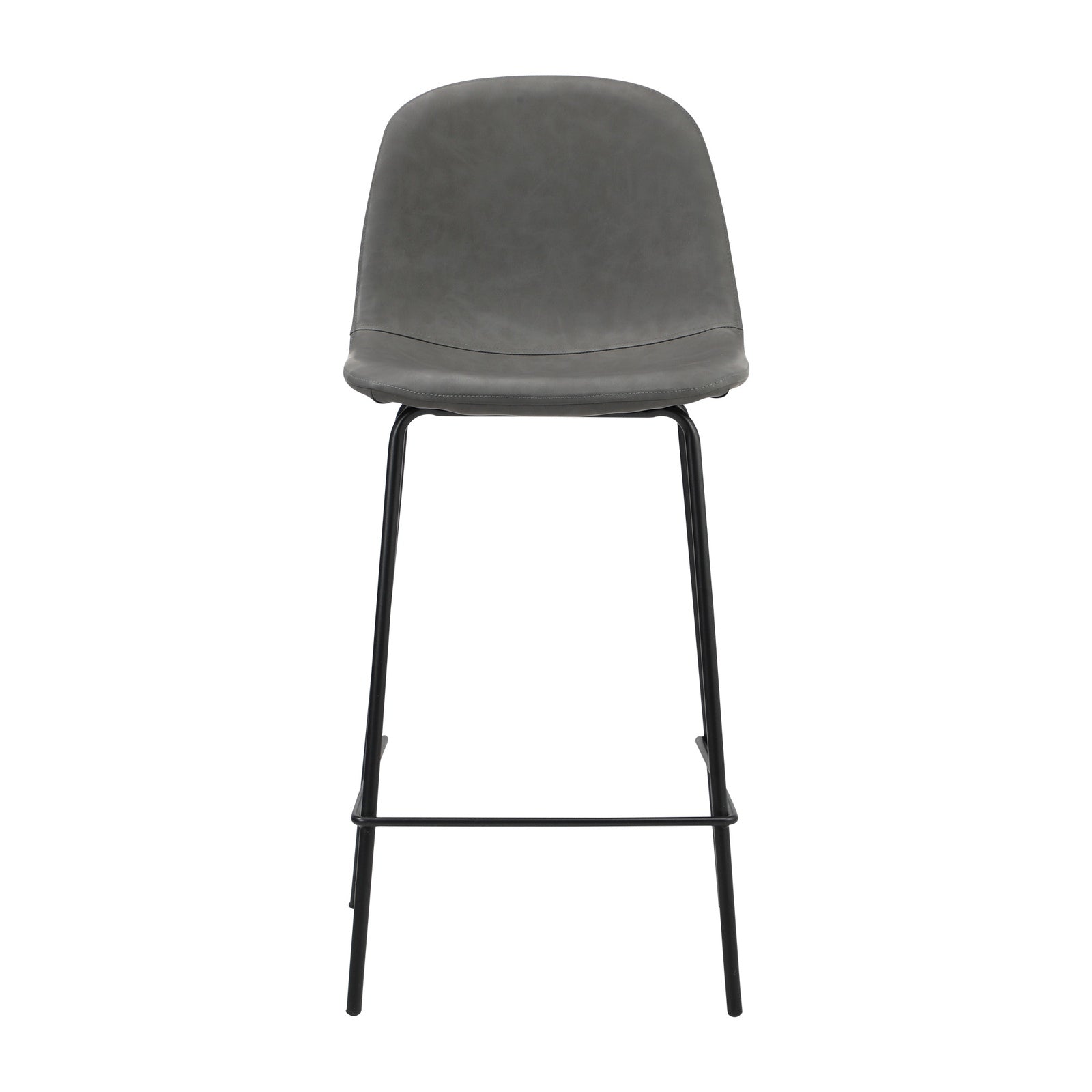 Oikiture 2x Bar Stools Kitchen Dining Chair Counter Stool PU Leather Grey - Sunyee