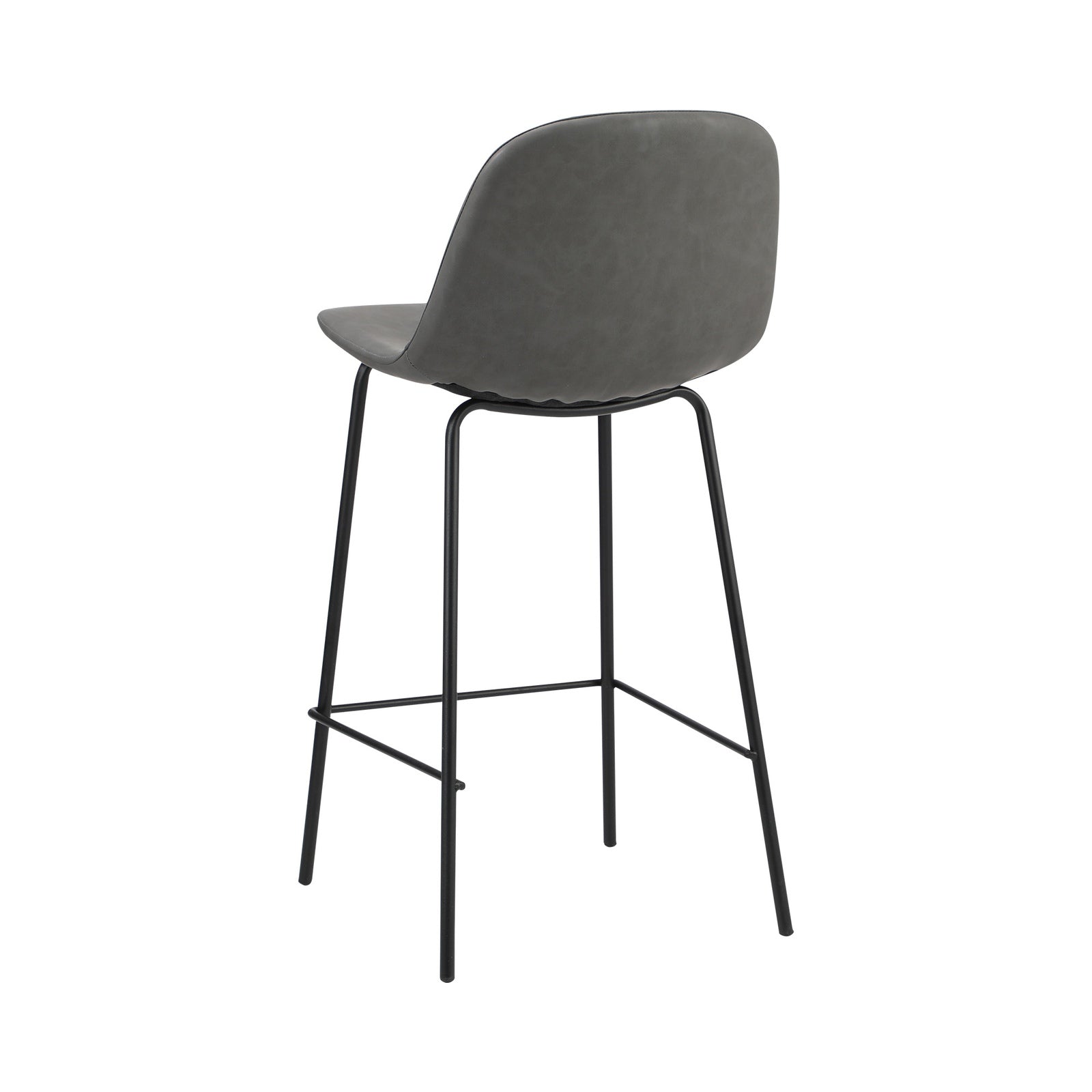 Oikiture 2x Bar Stools Kitchen Dining Chair Counter Stool PU Leather Grey - Sunyee