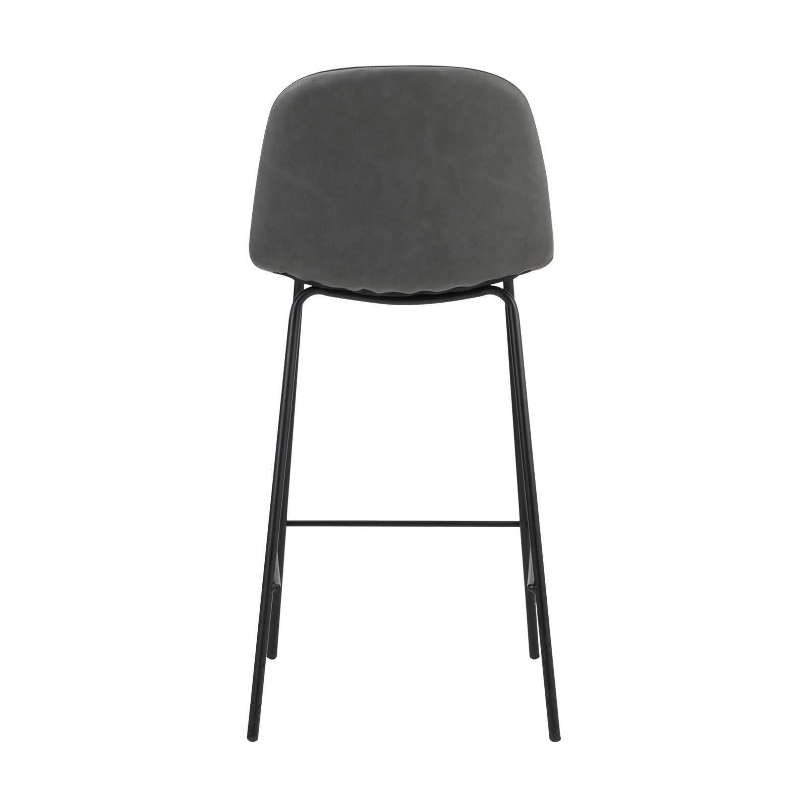 Oikiture 2x Bar Stools Kitchen Dining Chair Counter Stool PU Leather Grey - Sunyee
