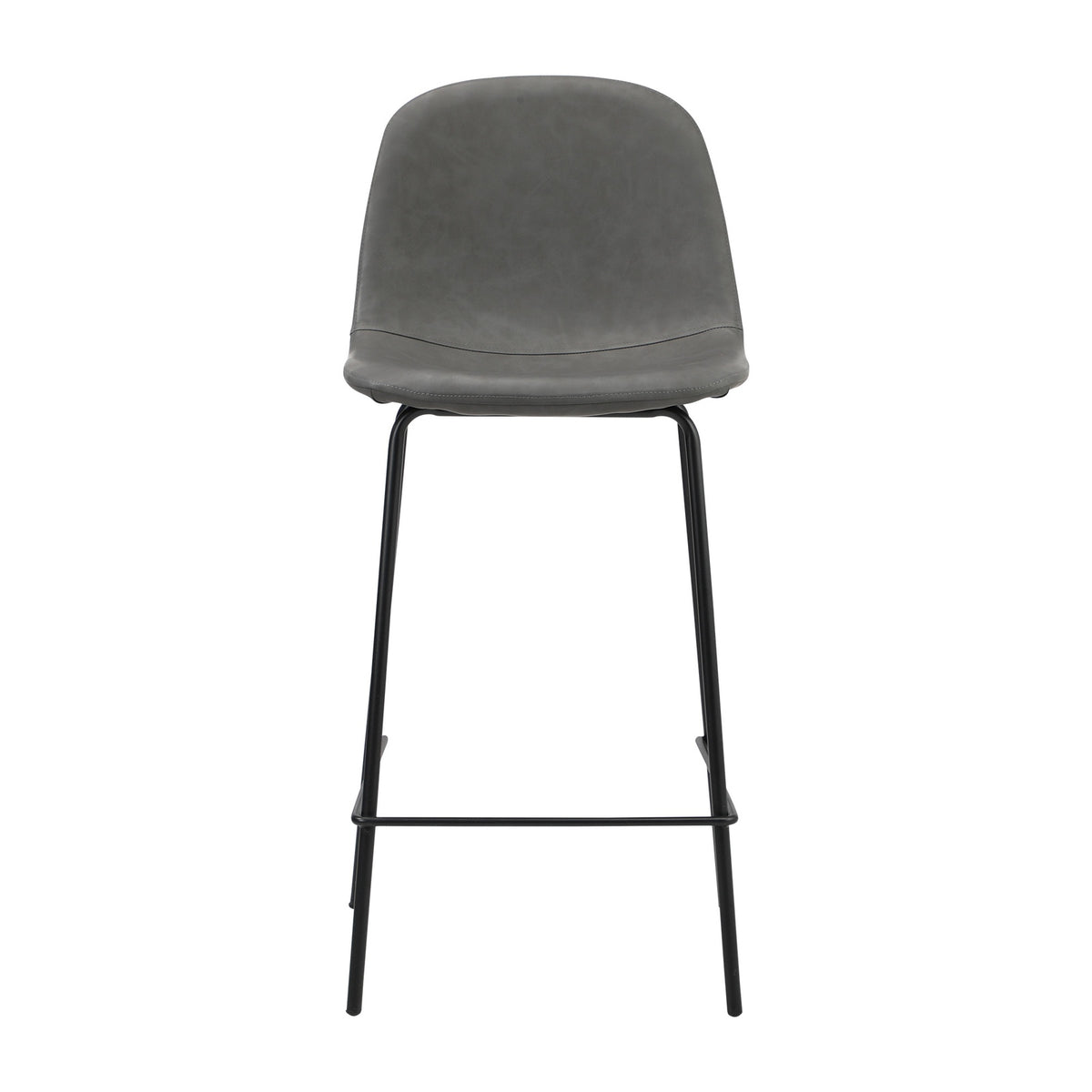 Oikiture 4x Bar Stools Kitchen Dining Chair Counter Stool PU Leather Grey - Sunyee