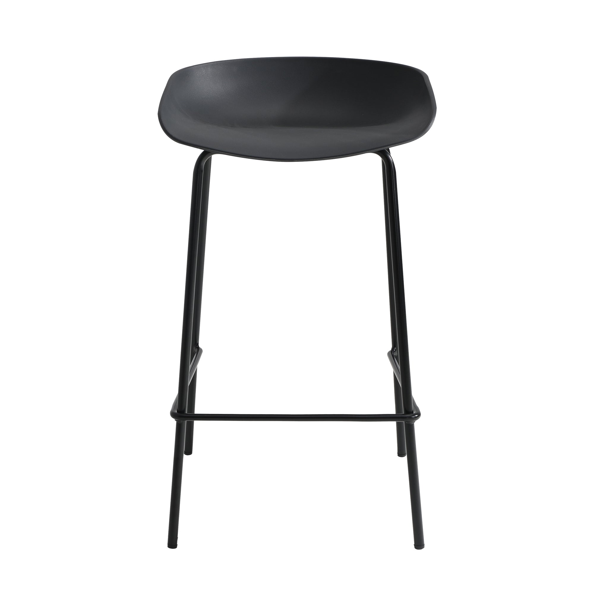 Oikiture 2x Kitchen Bar Stools Stool Dinning Counter Chairs Metal Black - Sunyee