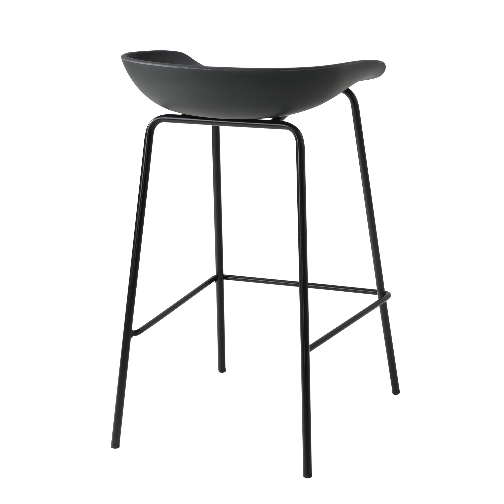 Oikiture 2x Kitchen Bar Stools Stool Dinning Counter Chairs Metal Black - Sunyee