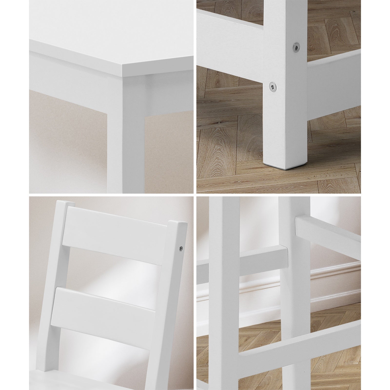 Oikiture 3PCS Bar Table Set Kitchen Dining Cafe Tables W/ 2 Stools Setting - Sunyee