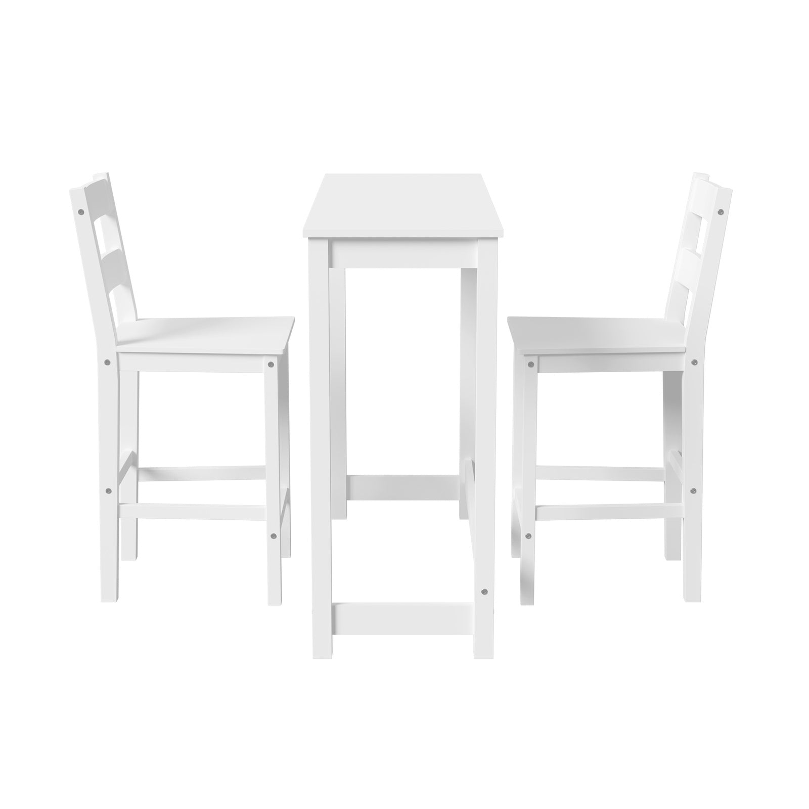 Oikiture 3PCS Bar Table Set Kitchen Dining Cafe Tables W/ 2 Stools Setting - Sunyee