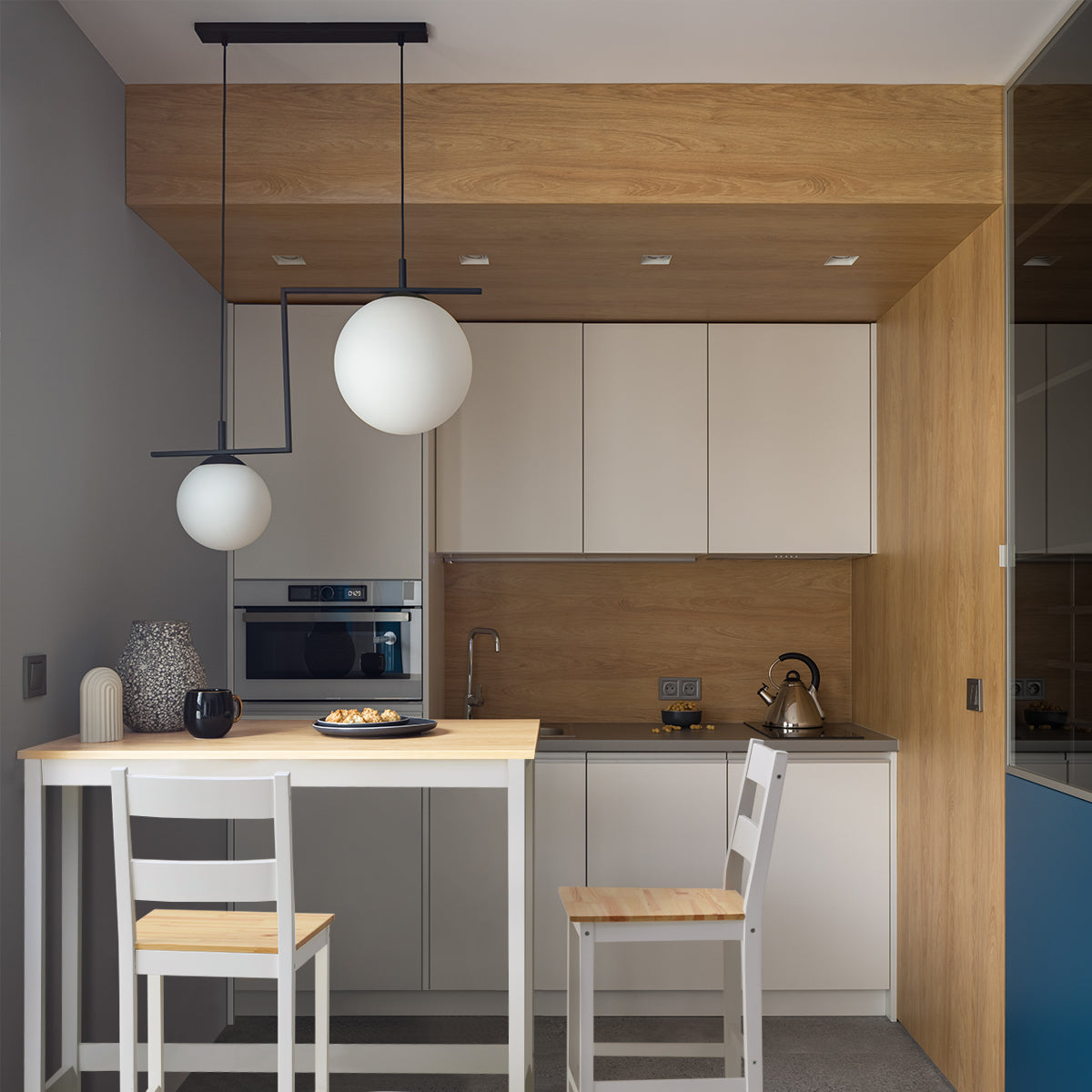 Oikiture 3PCS Bar Table Set 2 Stools Chairs Kitchen Dining Breakfast Cafe Tables - Sunyee