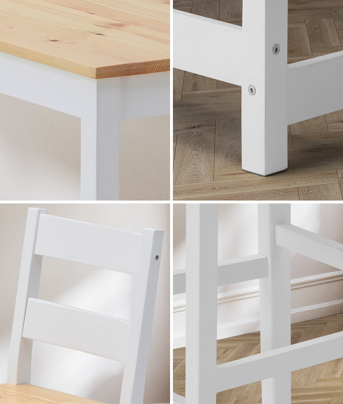 Oikiture 3PCS Bar Table Set 2 Stools Chairs Kitchen Dining Breakfast Cafe Tables - Sunyee