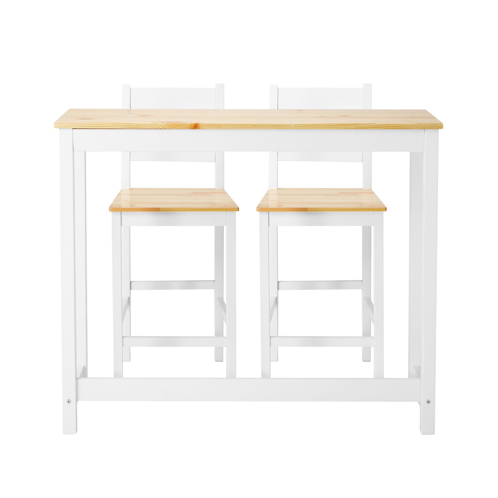 Oikiture 3PCS Bar Table Set 2 Stools Chairs Kitchen Dining Breakfast Cafe Tables - Sunyee