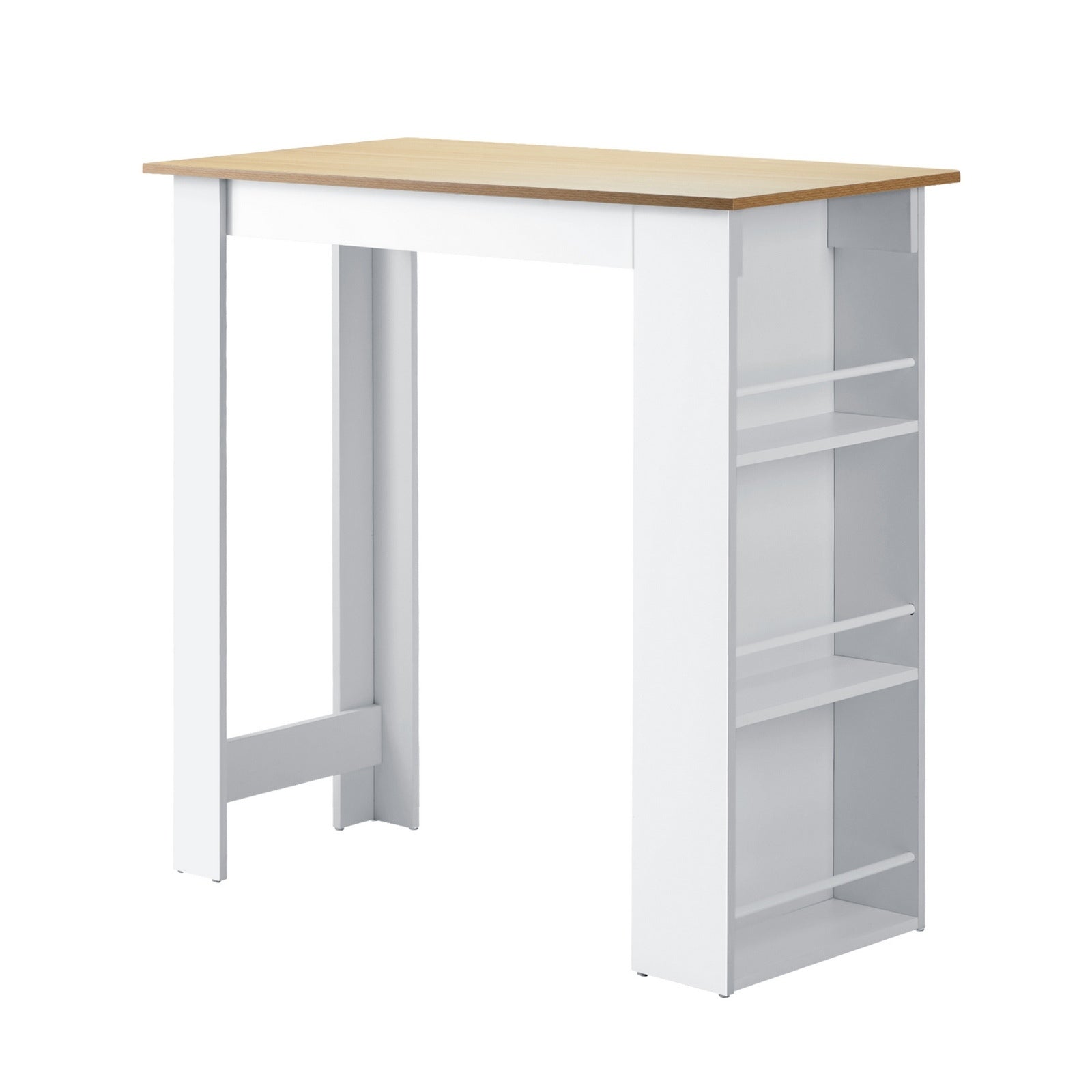 Oikiture Bar Table Dining Storage Shelf Kitchen Pub Home Office Desk Wine Rack - Sunyee