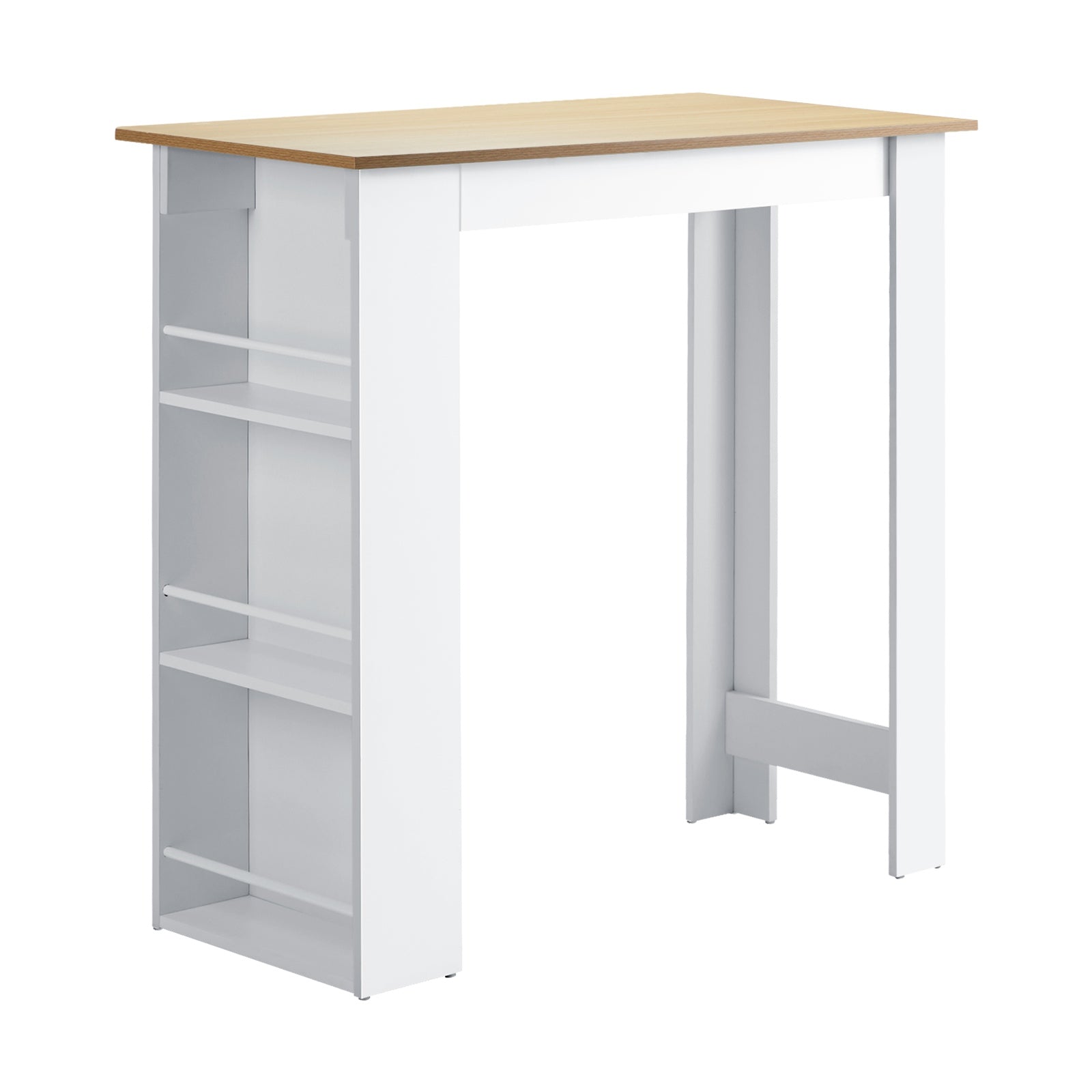 Oikiture Bar Table Dining Storage Shelf Kitchen Pub Home Office Desk Wine Rack - Sunyee