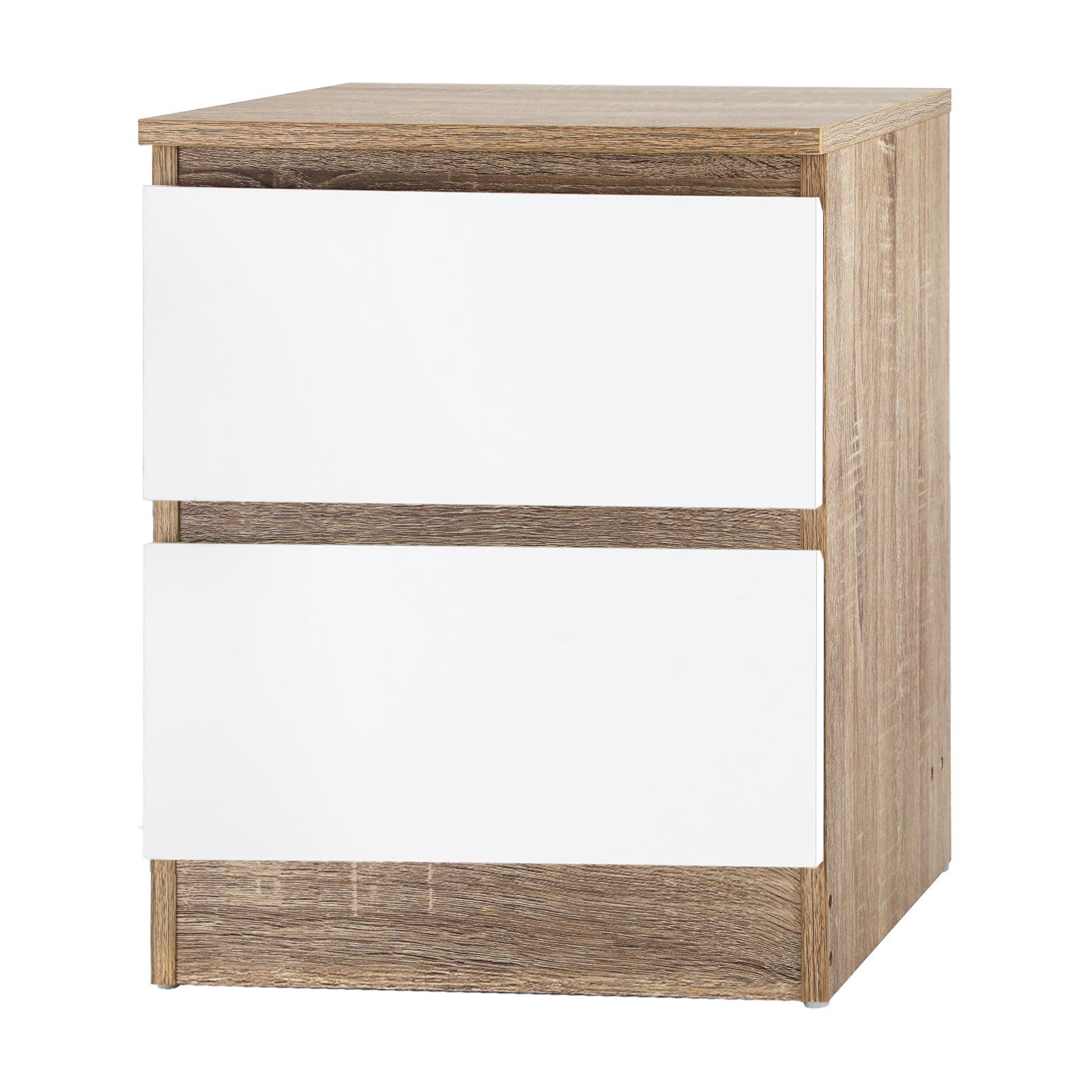 Oikiture Bedside Table 2 Drawers Side Table Nightstand Storage Cabinet Bedroom - Sunyee