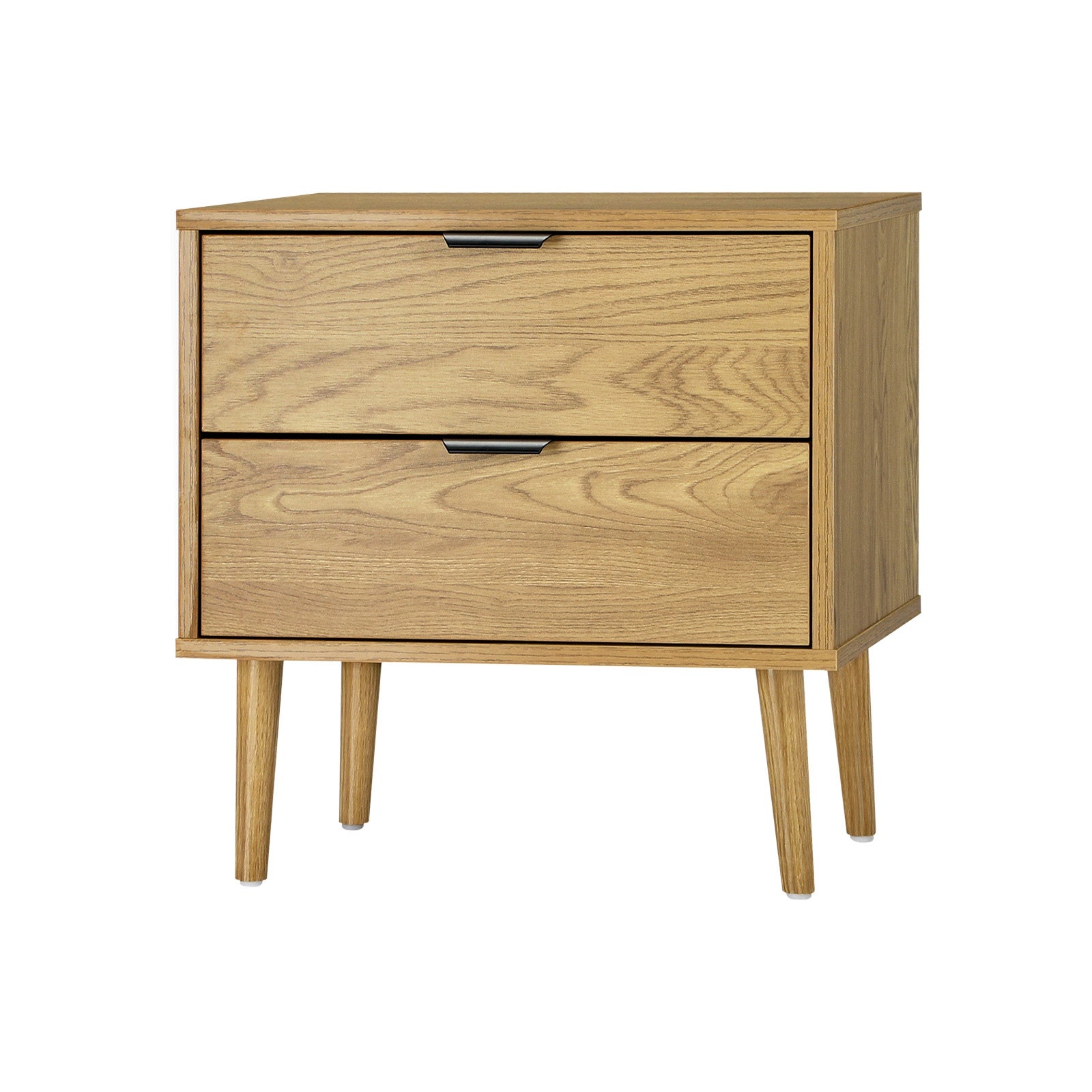 Oikiture Bedside Tables Side Table 2 Drawers Bedroom Furniture Storage Cabinet - Sunyee