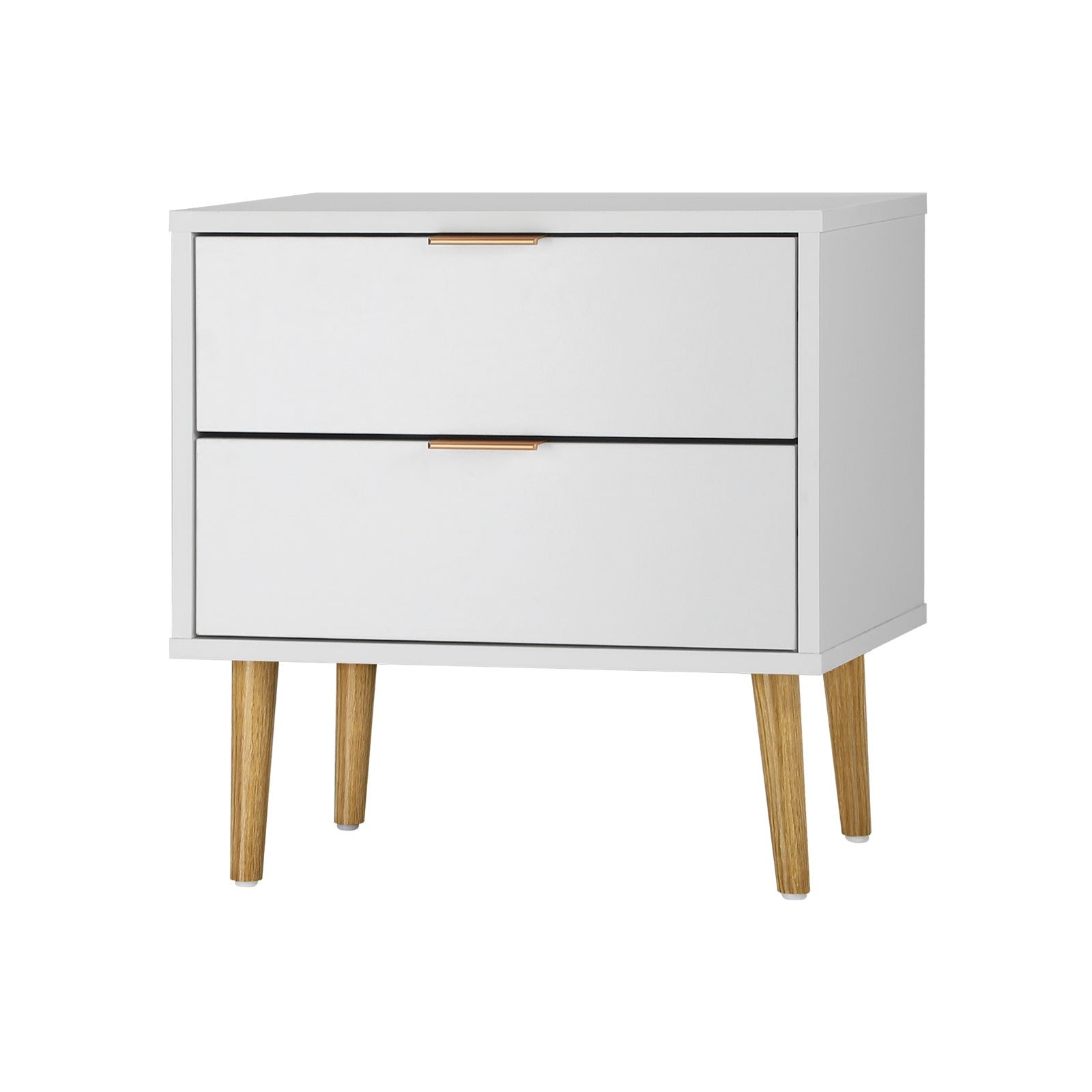 Oikiture Bedside Tables Side Table 2 Drawers Bedroom Furniture Storage Cabinet - Sunyee
