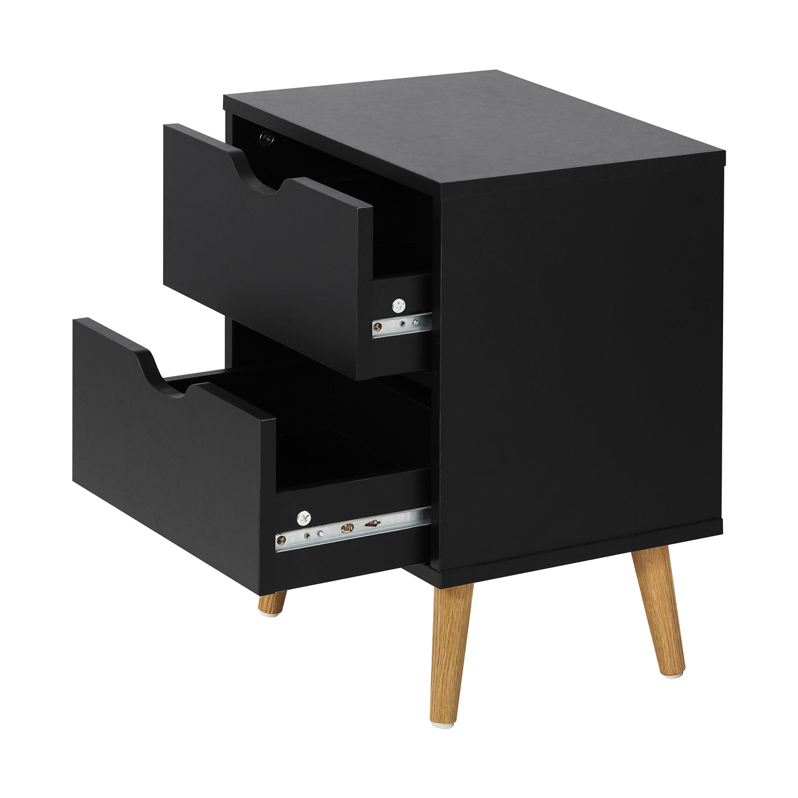 Oikiture 2 X Bedside Tables Side Table Bedroom Furniture Black - Sunyee