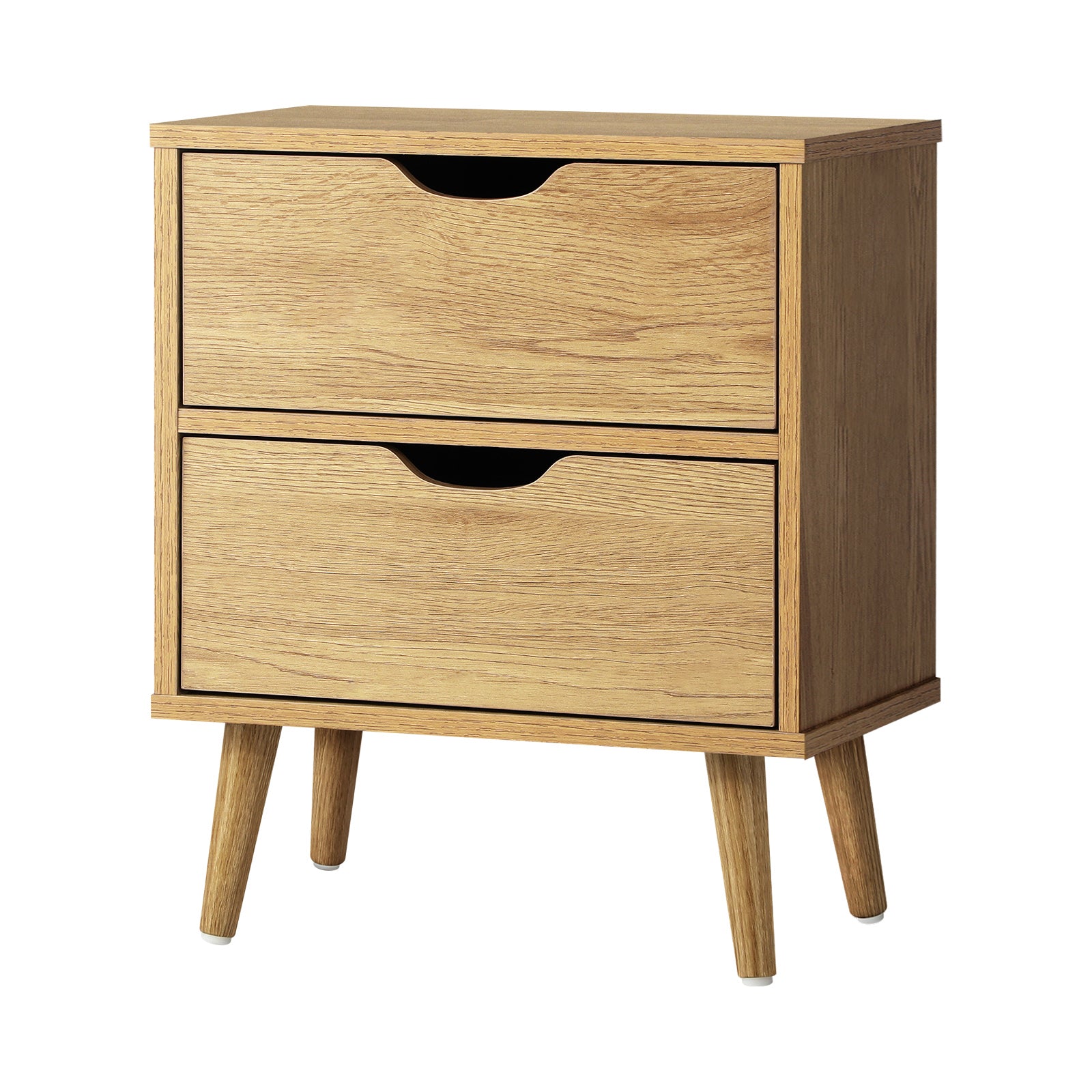 Oikiture Bedside Tables 2 Drawers Side Table Bedroom Furniture Storage Cabinet - Sunyee
