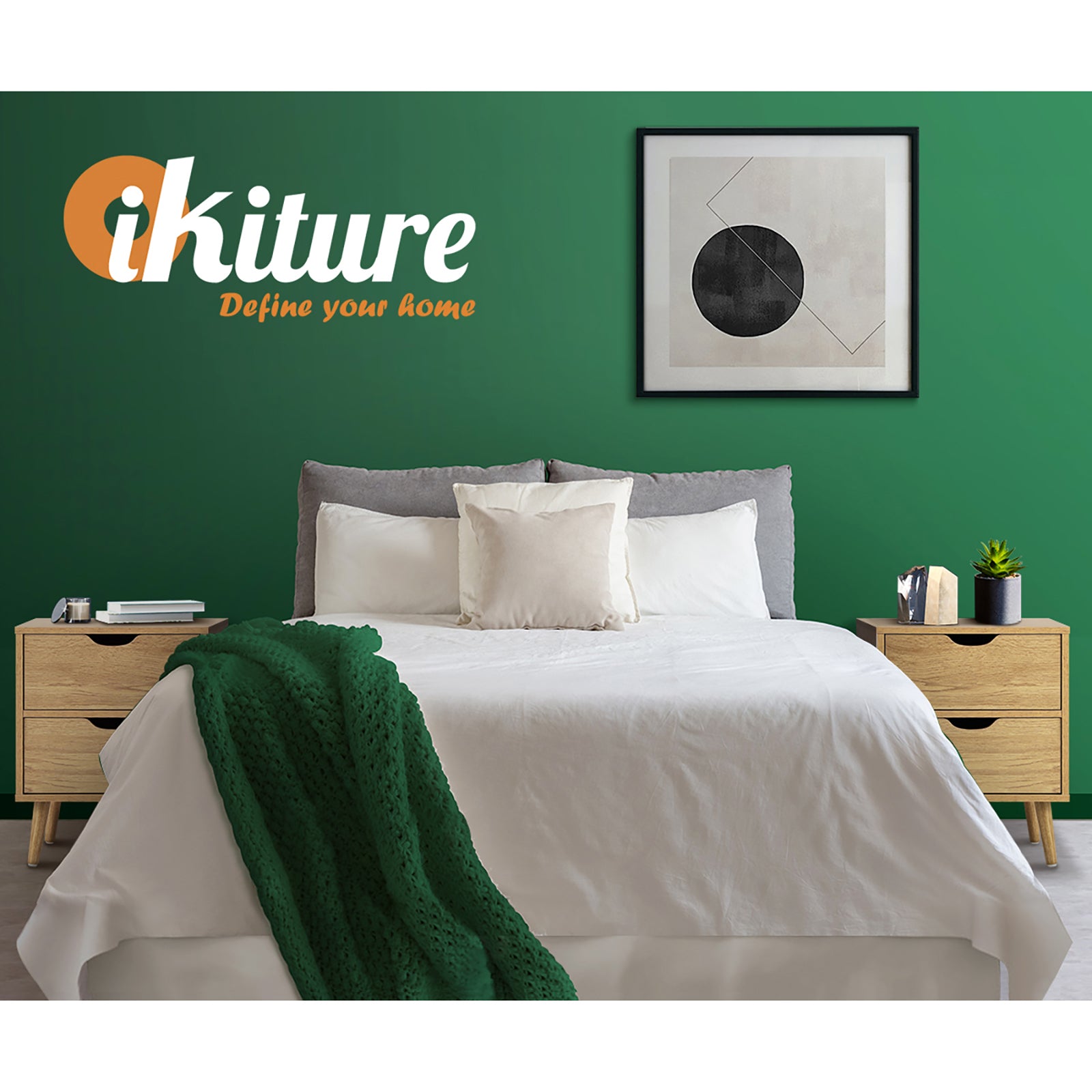 Oikiture 2 X Bedside Tables Side Table Bedroom Furniture Wooden - Sunyee