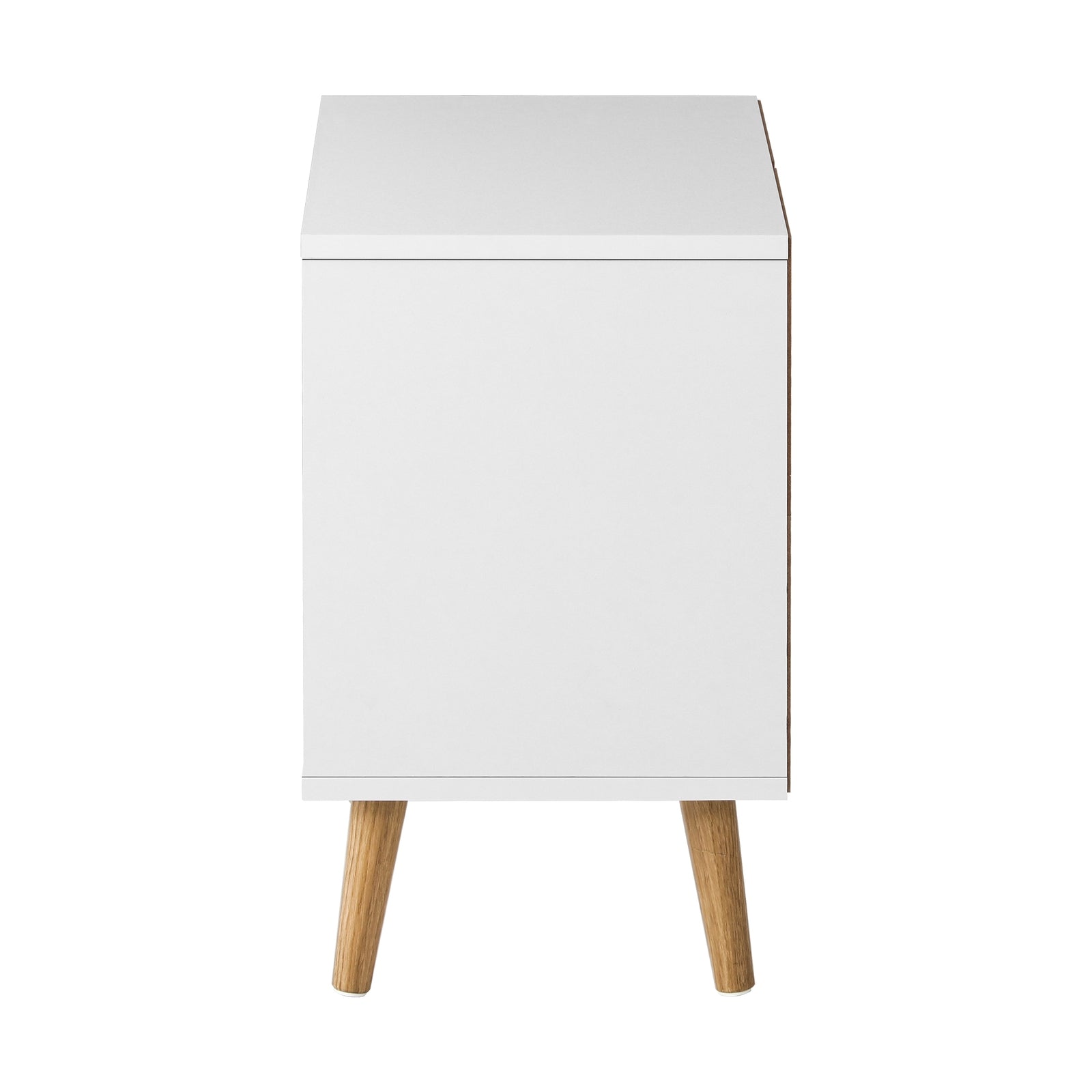 Oikiture Bedside Tables 2 Drawers Side Table Nightstand Storage Cabinet White - Sunyee