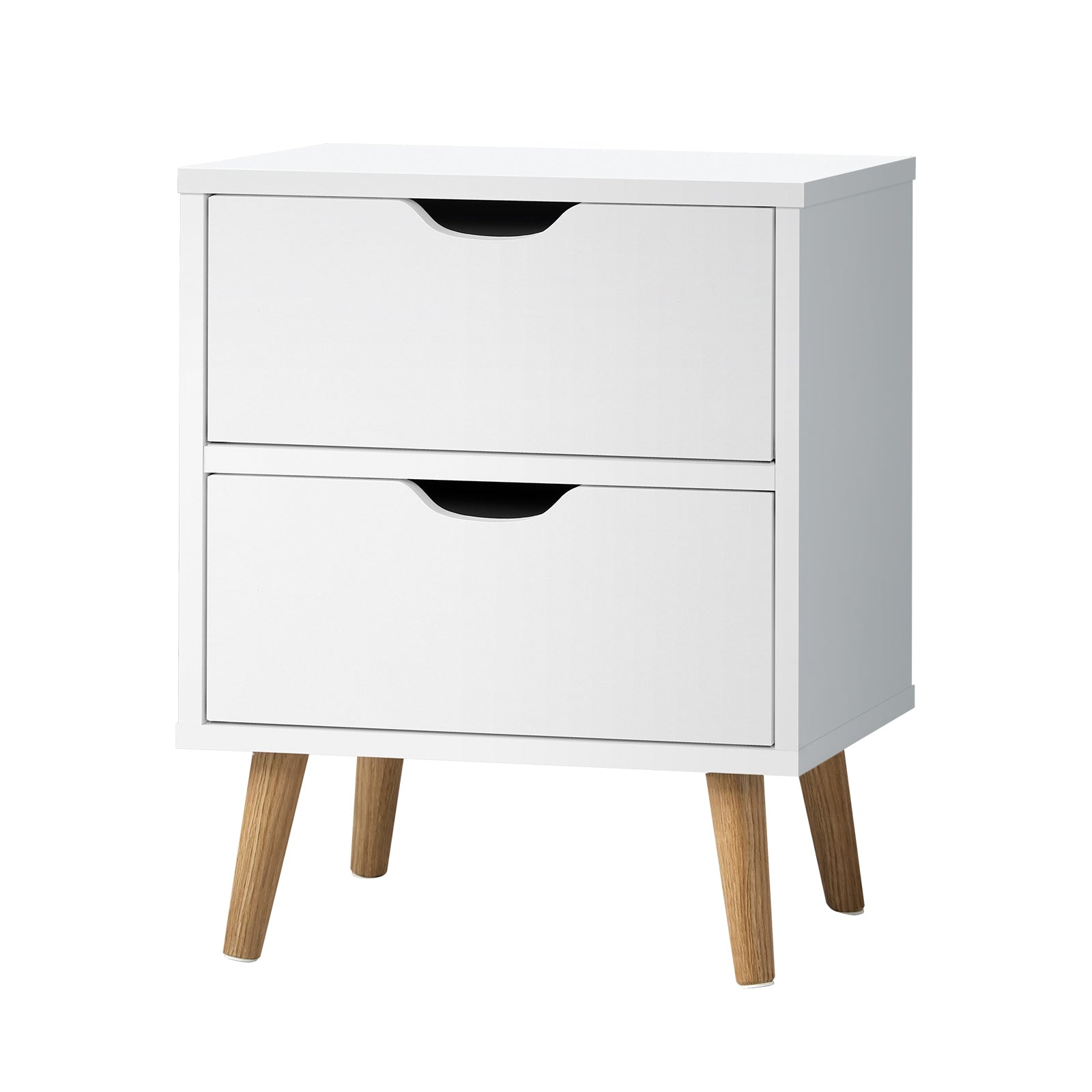 Oikiture Bedside Tables 2 Drawers Side Table Bedroom Furniture Storage Cabinet - Sunyee