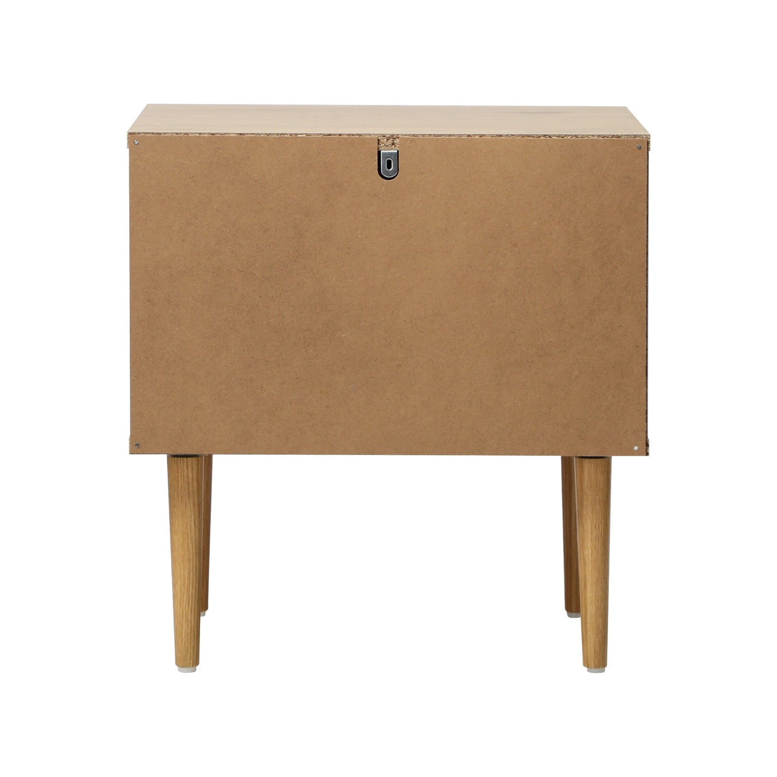 Oikiture 2pc Bedside Table 2 Drawers Side Table Cabinet Metal Handle Natural