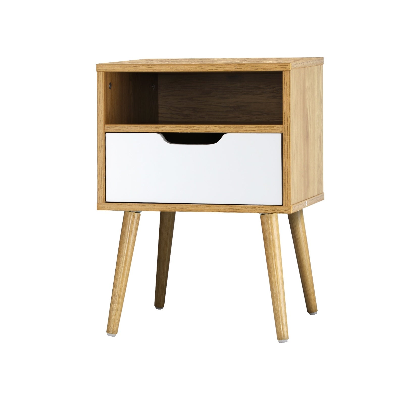 Oikiture Bedside Tables Drawers Side Table Nightstand Storage Cabinet Bedroom - Sunyee