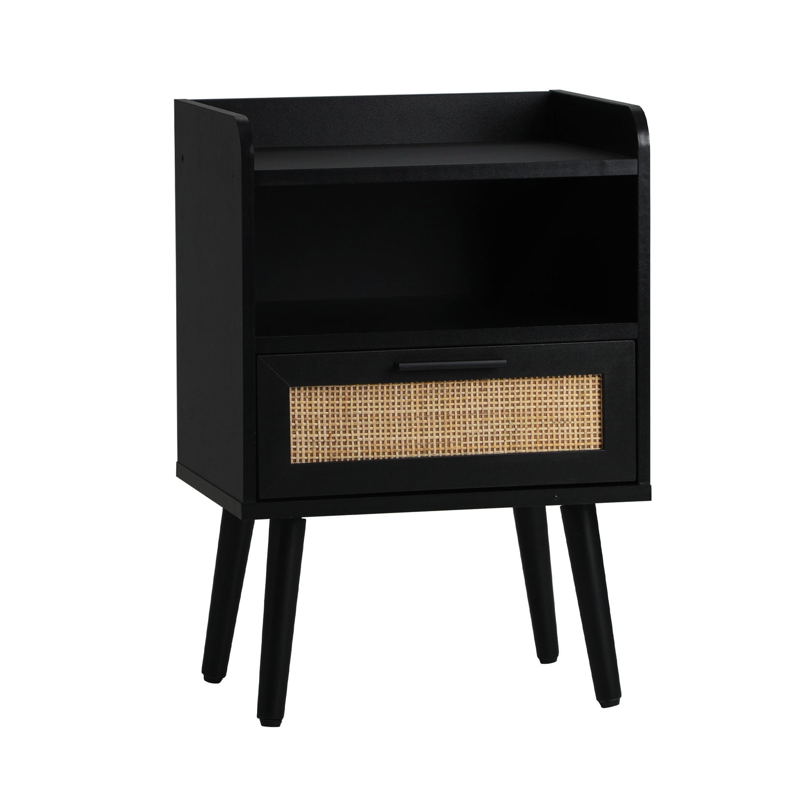 Oikiture 2X Bedside Table Drawer Side Table Storage Cabinet Nightstand Rattan - Sunyee