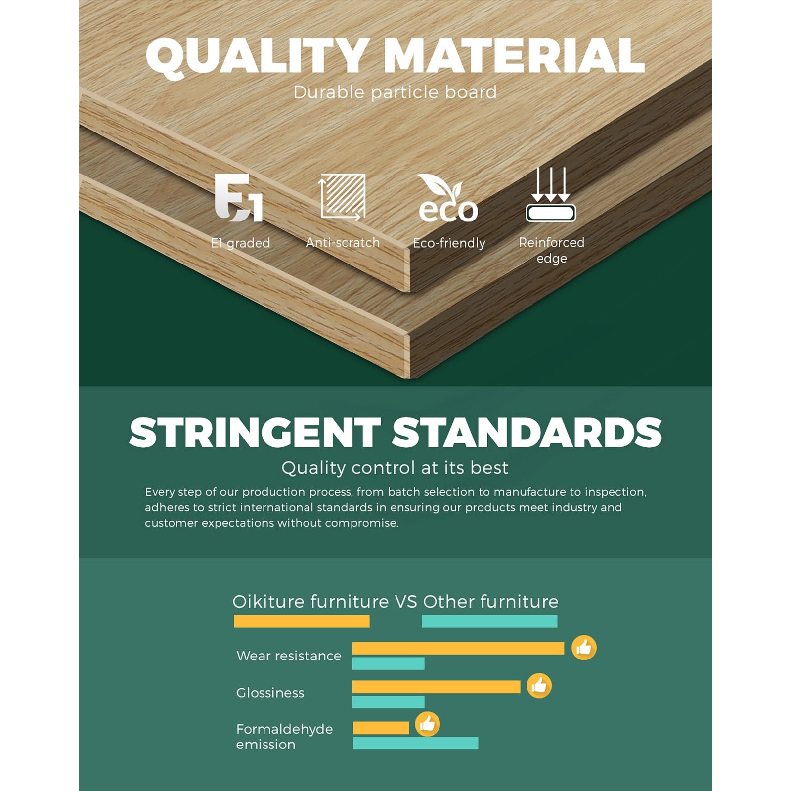 Oikiture Bedside Tables Drawers Rattan Wood Storage Cabinet Nightstand Bedroom - Sunyee