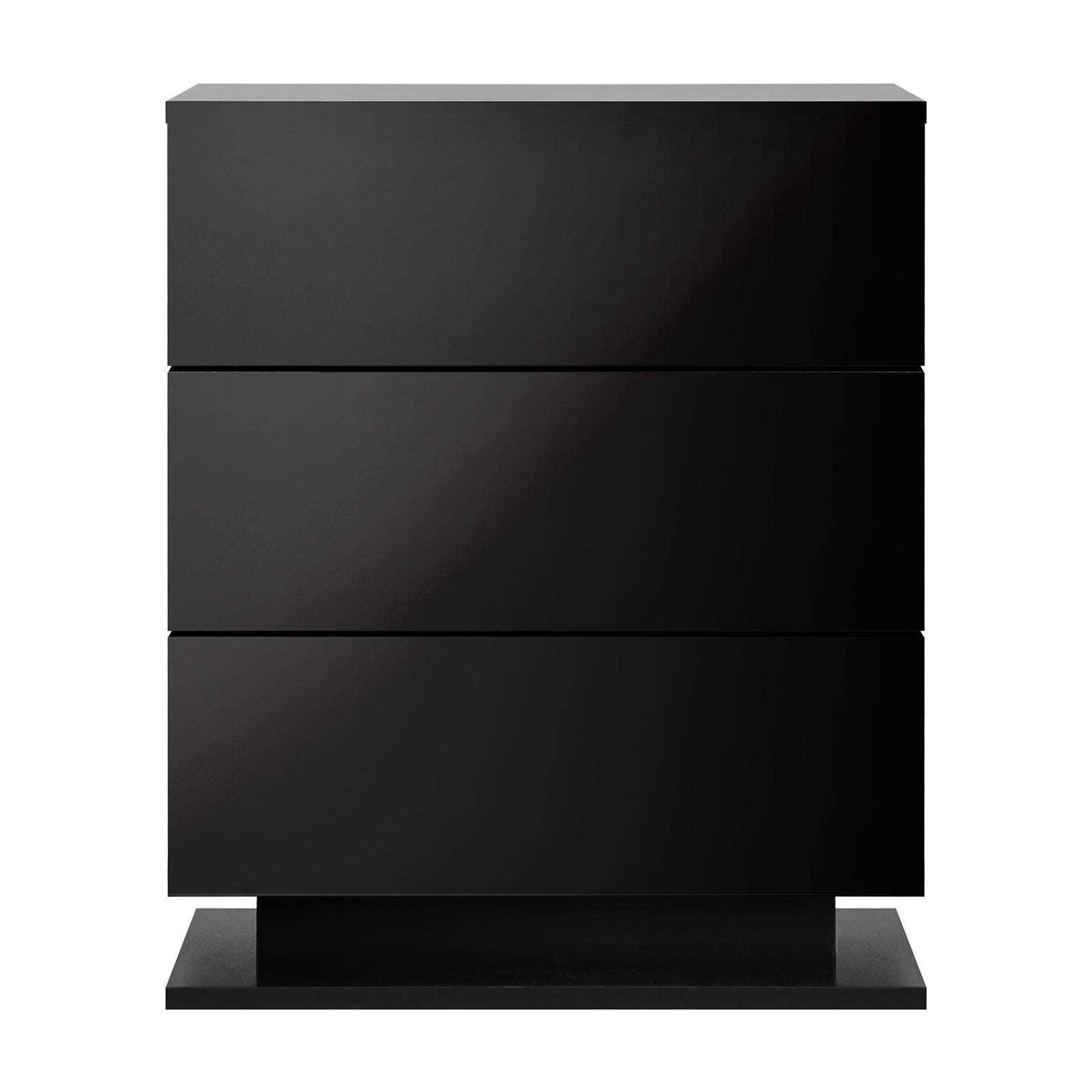 Oikiture Bedside Table RGB LED Nightstand Cabinet 3 Drawers Side Table Furniture - Sunyee