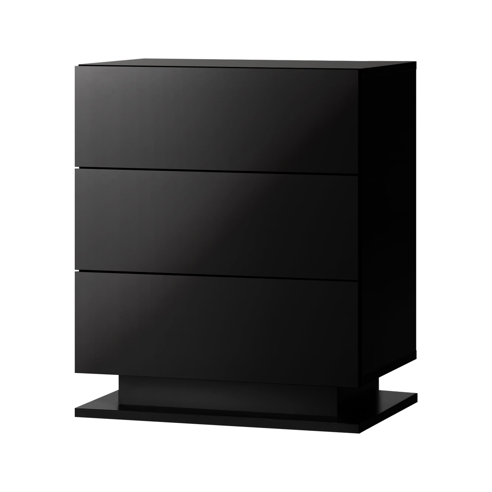 Oikiture Bedside Table RGB LED Nightstand Cabinet 3 Drawers Side Table Furniture - Sunyee