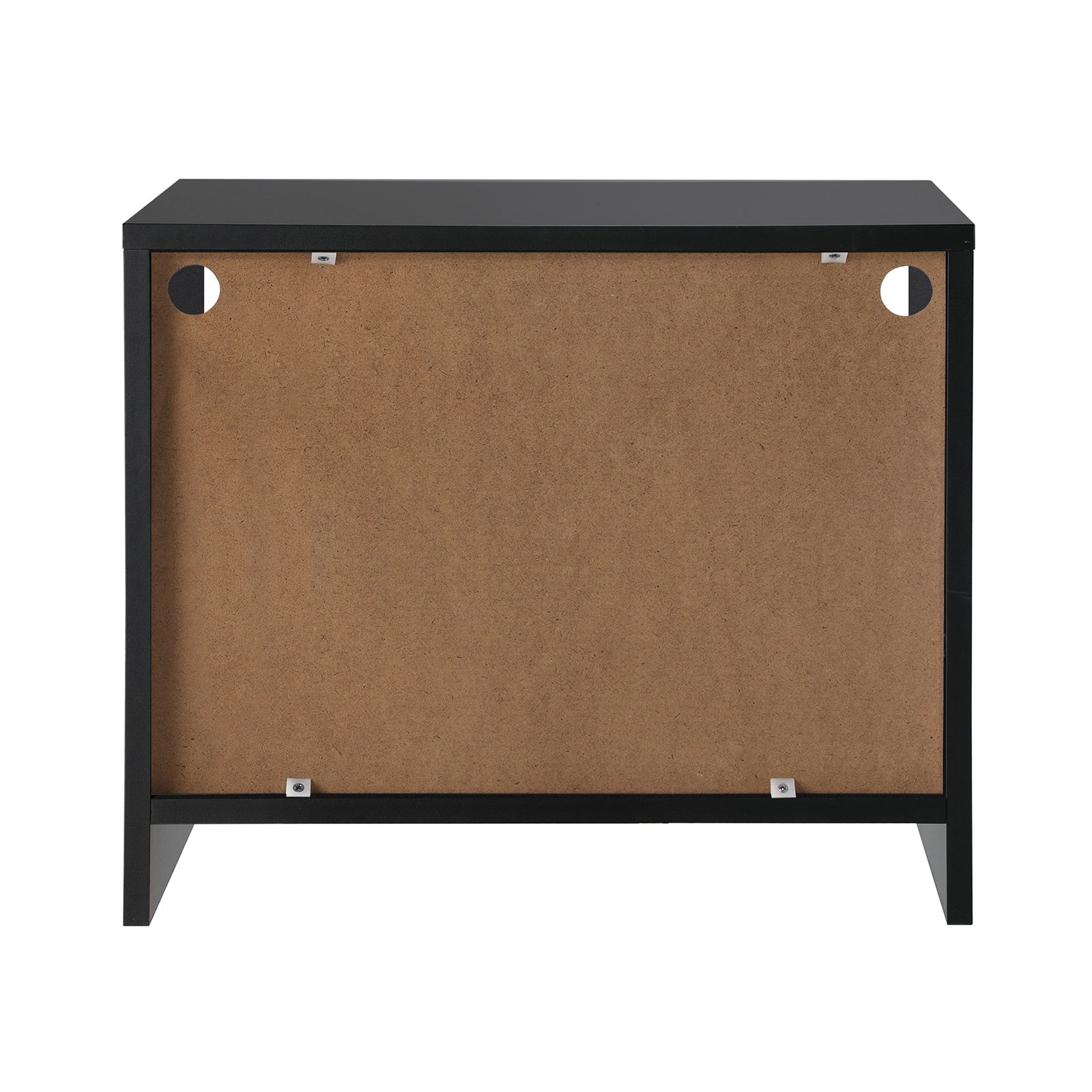 Oikiture Bedside Tables RGB LED Side Table Drawers High Gloss Nightstand Black - Sunyee