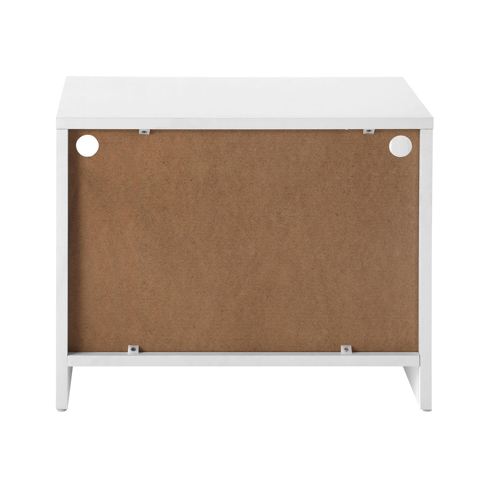 Oikiture Bedside Tables Side Table RGB LED Drawers High Gloss Furniture White - Sunyee