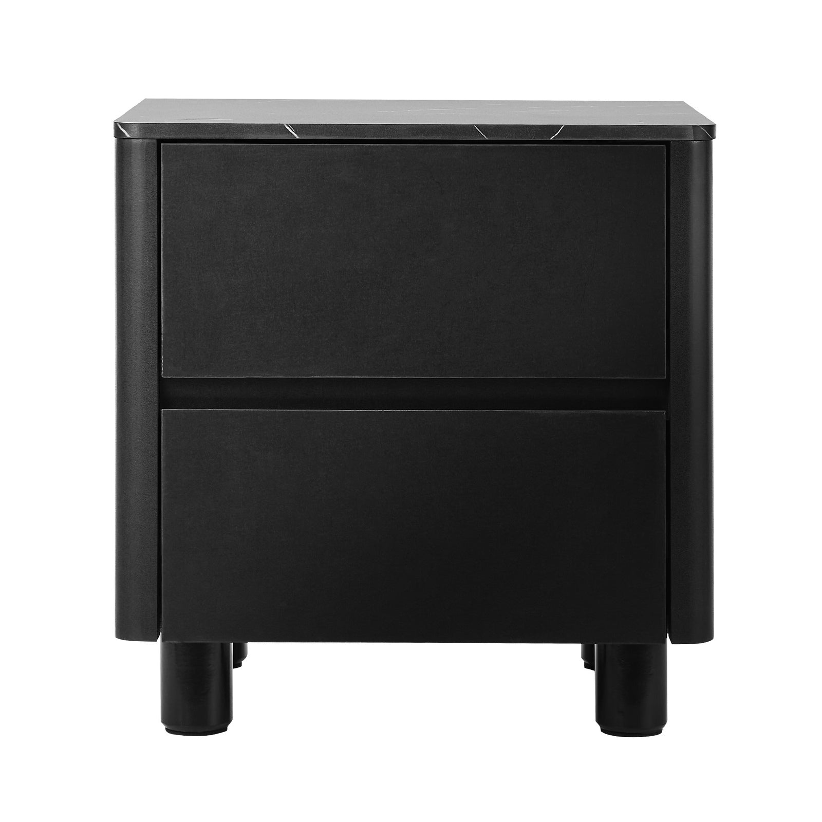 Oikiture Bedside Table 2 Drawers Storage Cabinet Nightstand Side Table Black - Sunyee