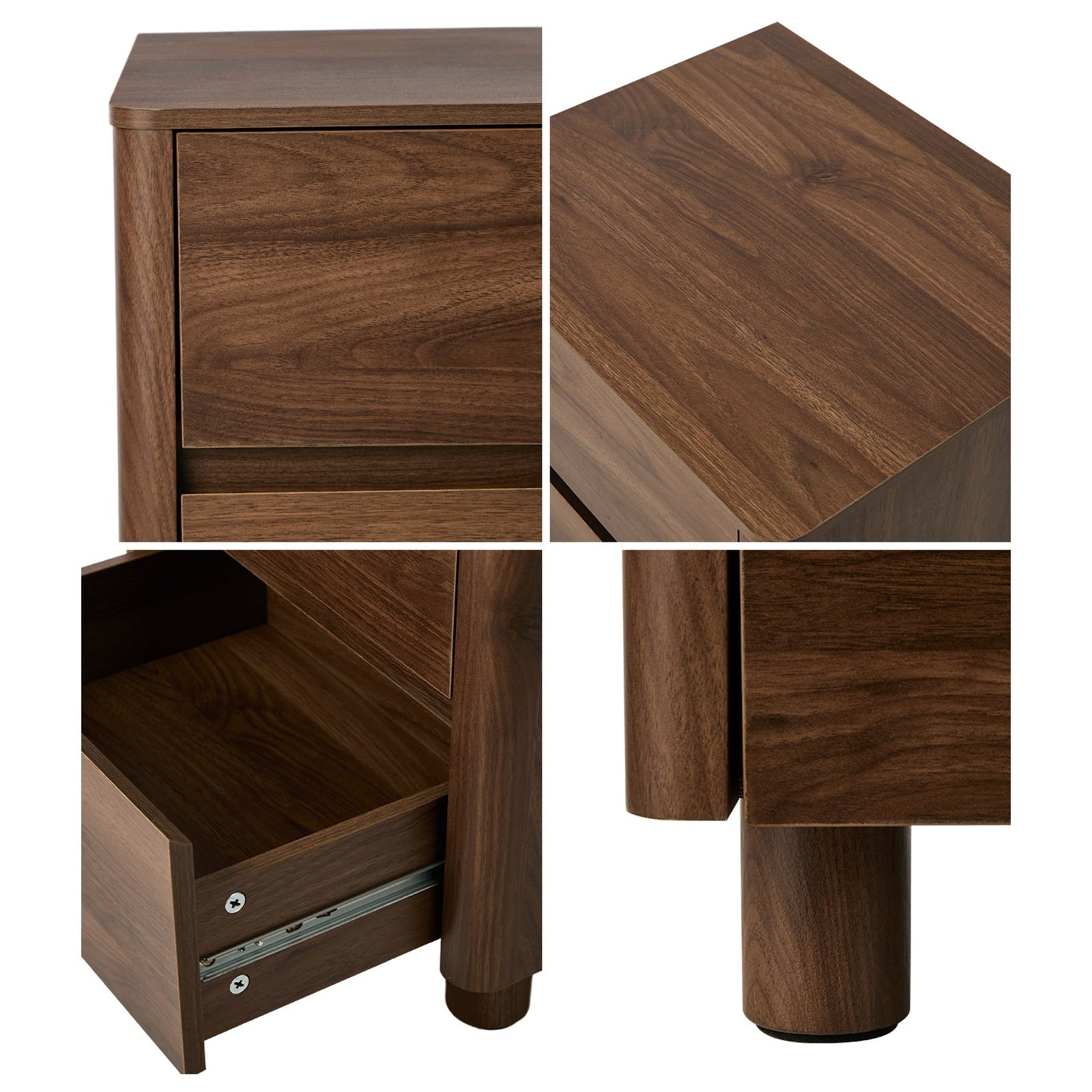 Oikiture Bedside Table 2 Drawers Storage Cabinet Nightstand Side Table - Sunyee