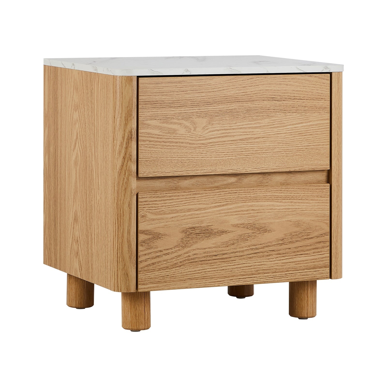 Oikiture Bedside Table 2 Drawers Storage Cabinet Nightstand Side Table - Sunyee