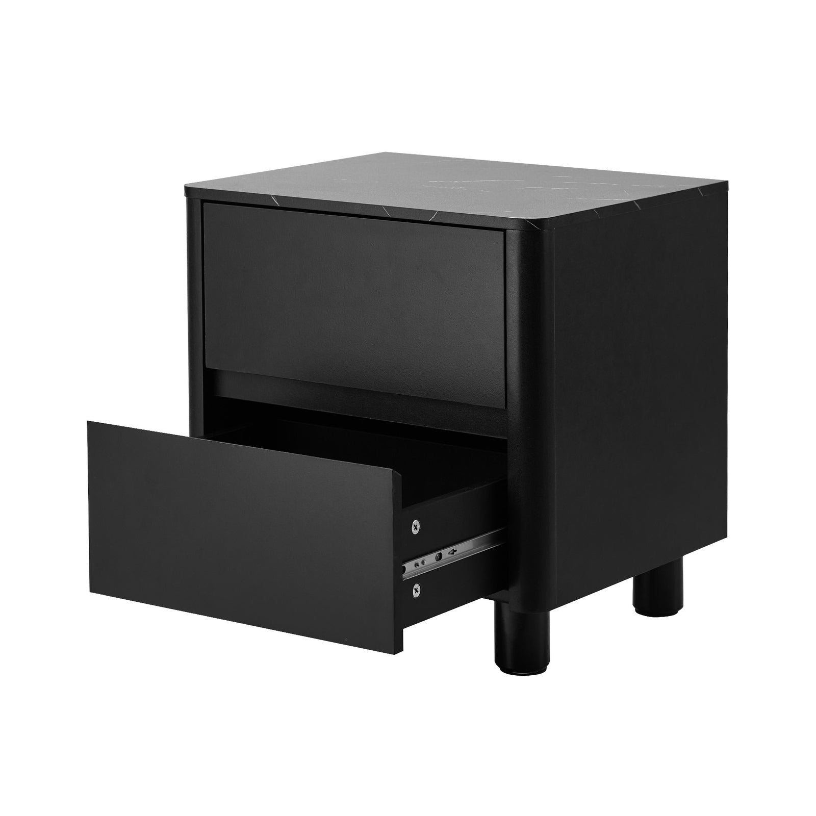 Oikiture Bedside Table 2 Drawers Storage Cabinet Nightstand Side Table - Sunyee