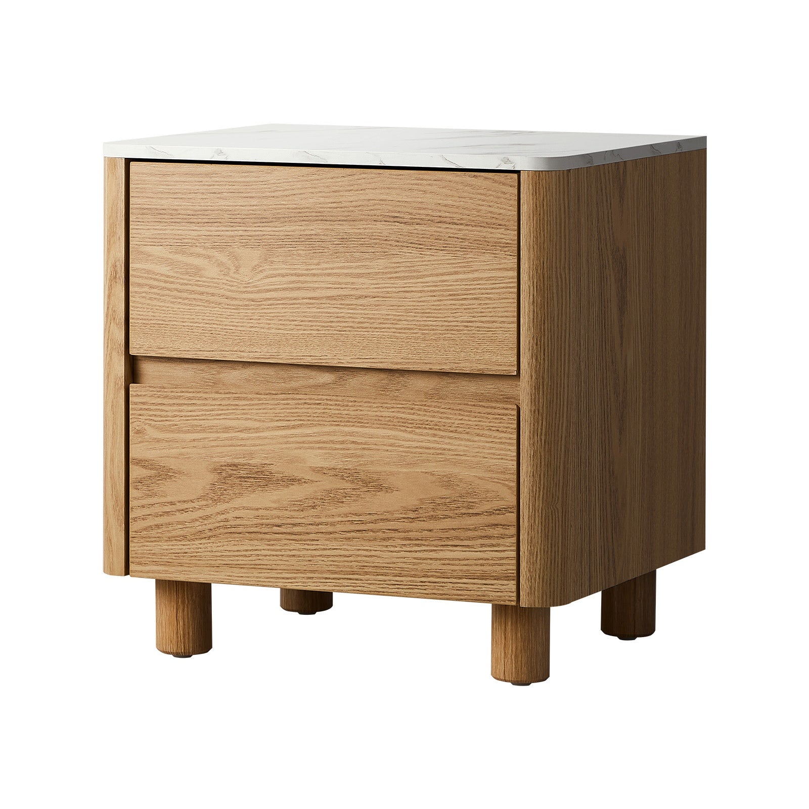 Oikiture Bedside Table 2 Drawers Storage Cabinet Nightstand Side Table - Sunyee