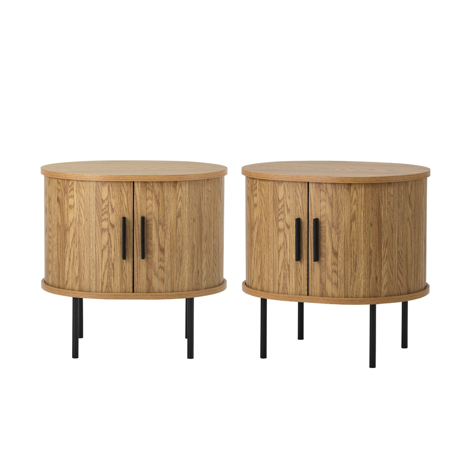 Oikiture Set of 2 Bedside Tables Side End Tables 2-tier Storage Cabinet - Sunyee