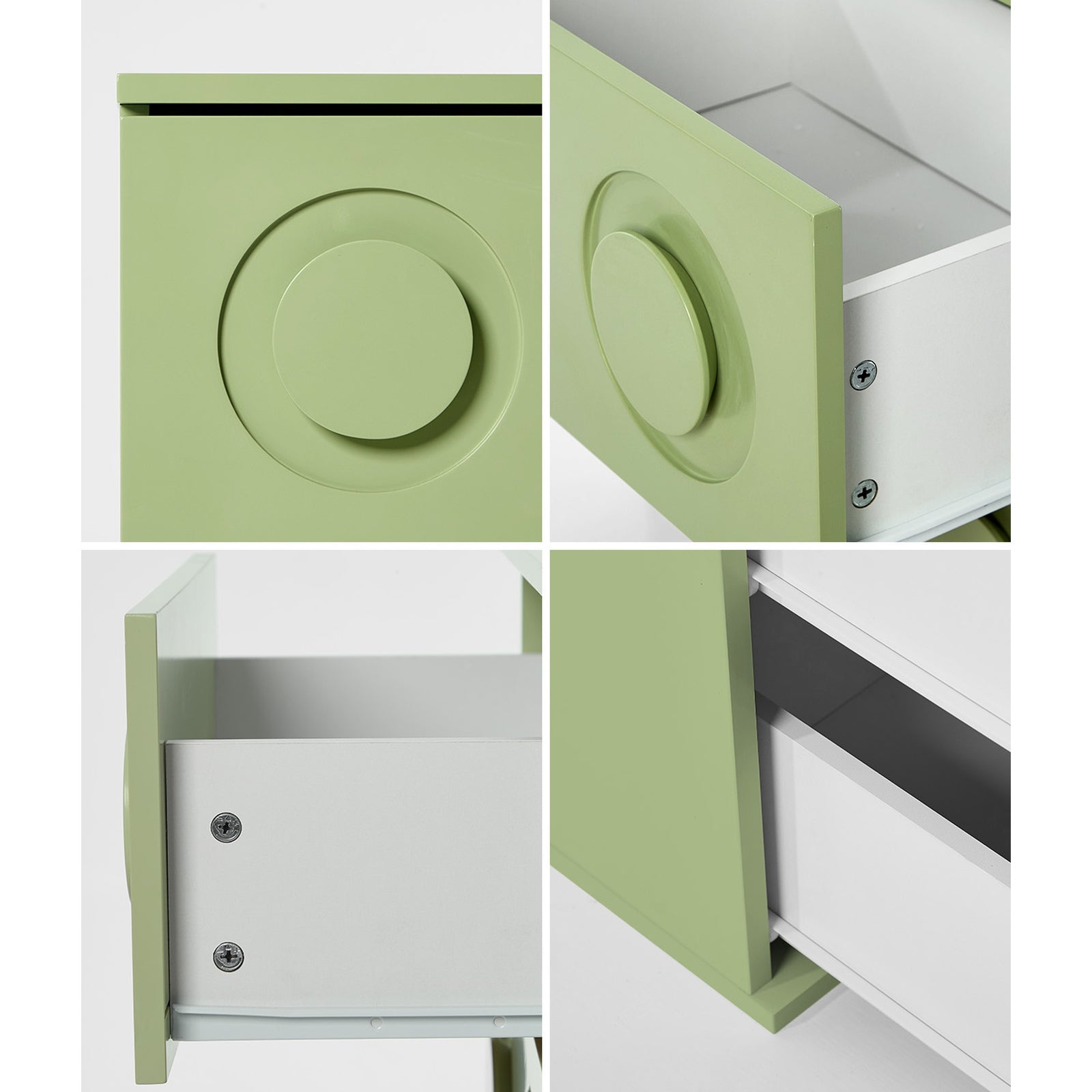 Oikiture 2x Bedside Table 2 Drawers Nightstand Side Storage Cabinet Green - Sunyee