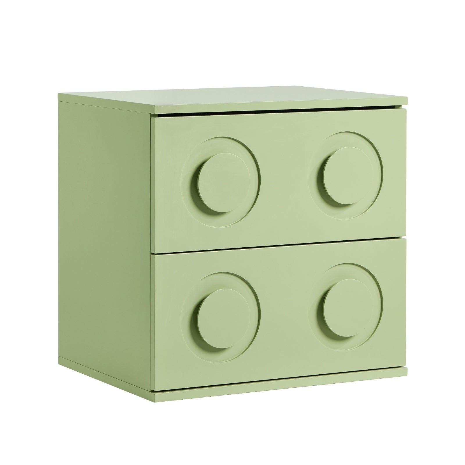 Oikiture 2x Bedside Table 2 Drawers Nightstand Side Storage Cabinet Green - Sunyee